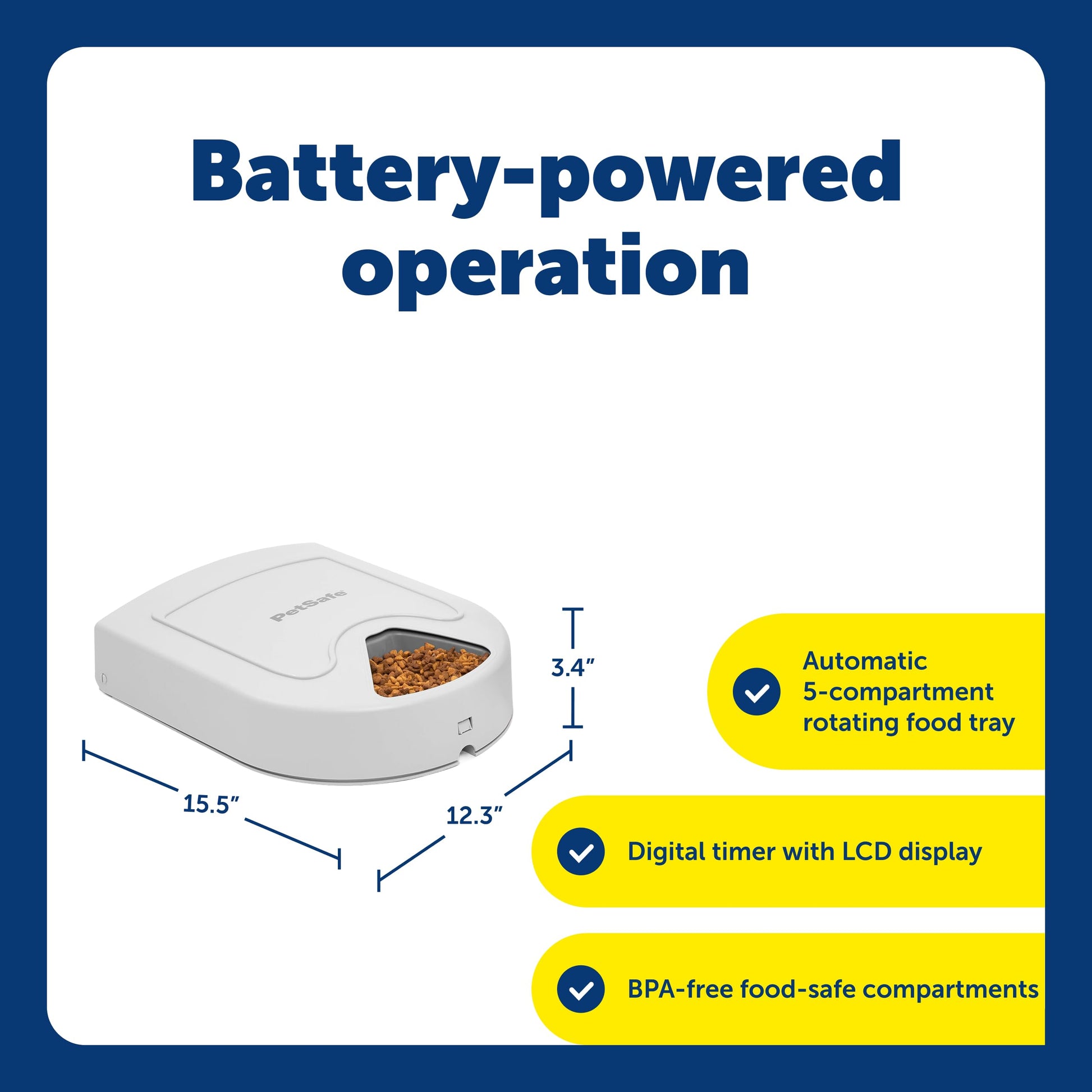 PetSafe Automatic Dog Feeder, 5 Meals, 40 oz Capacity, Plastic, for Dry Food, Multiple Pets jlhbookstore.store