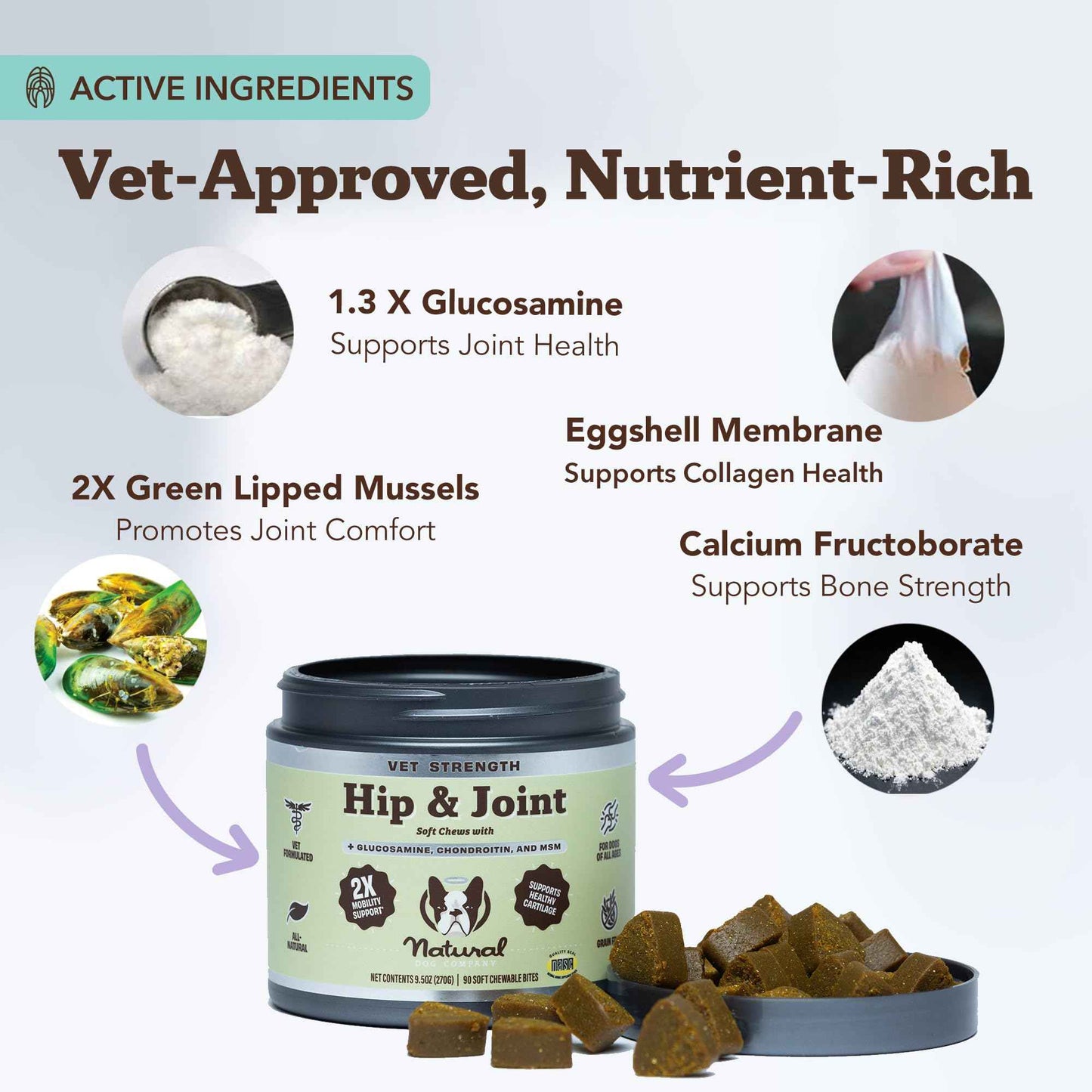 Natural Dog Company Liquid Glucosamine Hip & Joint Oil for Dogs, 16 oz, Extra Strength Cartilage & Joint Support, Helps Mobility and Eases Occasional Stiffness, Dog Vitamins & Supplements