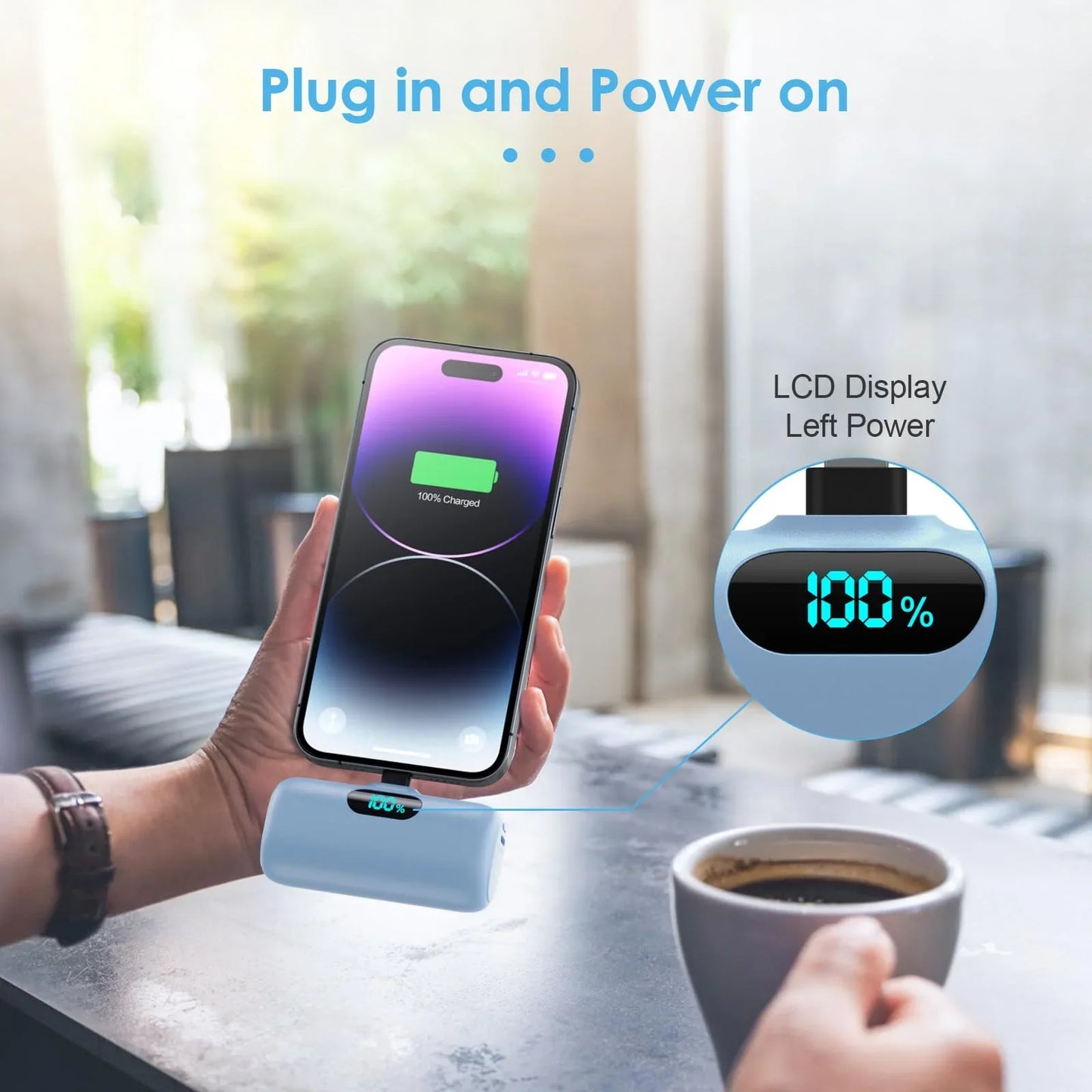 Mini Portable Charger for iPhone,Upgraded 5000mAh PD Fast Charging Battery Pack,LCD Display Cute Power Bank Portable Phone Charger for iPhone 14/14 Pro Max/13/13 Pro/12 Pro/11/XS/XR/X/8/7/6-Black - Jlhbookstore.store