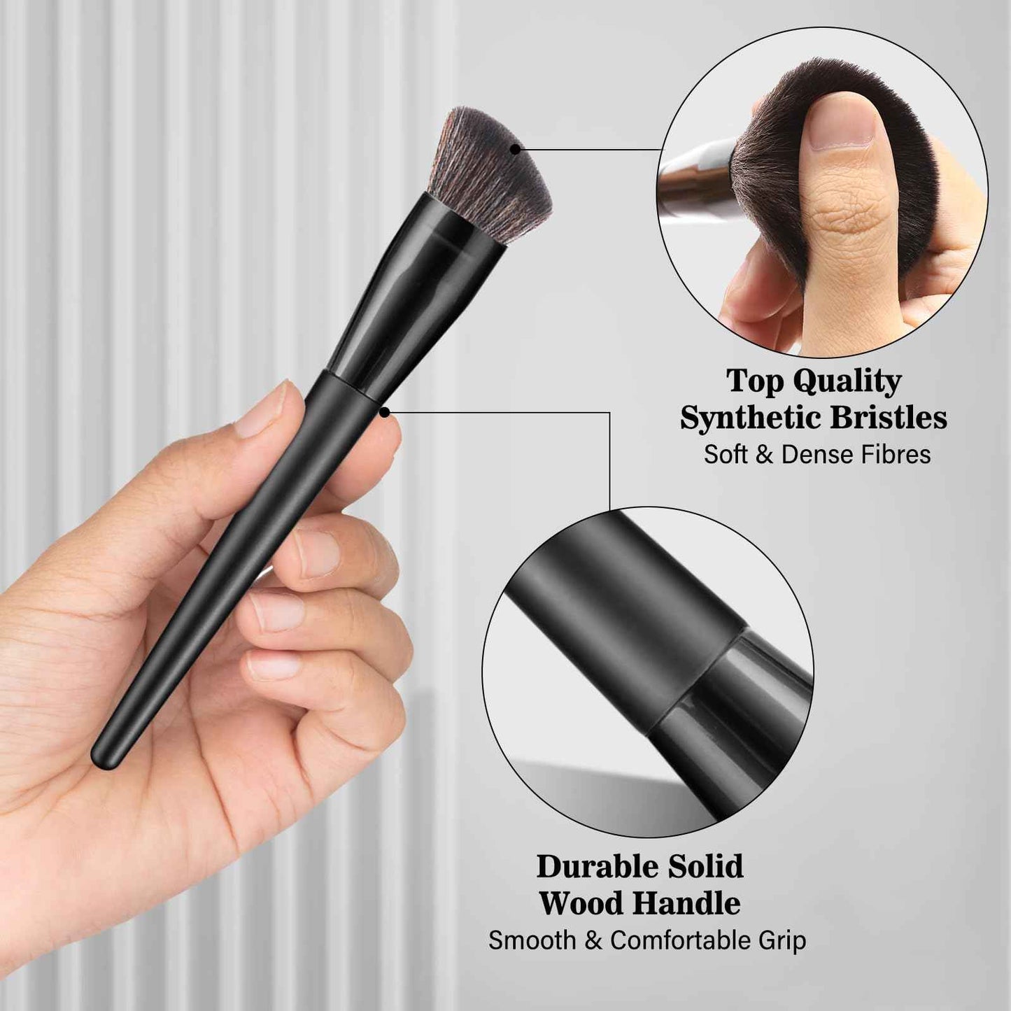 Makeup Brushes With Case 20PCs Professional Makeup Brush Set, Foundation Powder Eyeshadow Brush Set Eyebrow Concealer Contour Travel Brushes Kit with Holder & 2 Powder Puff-White