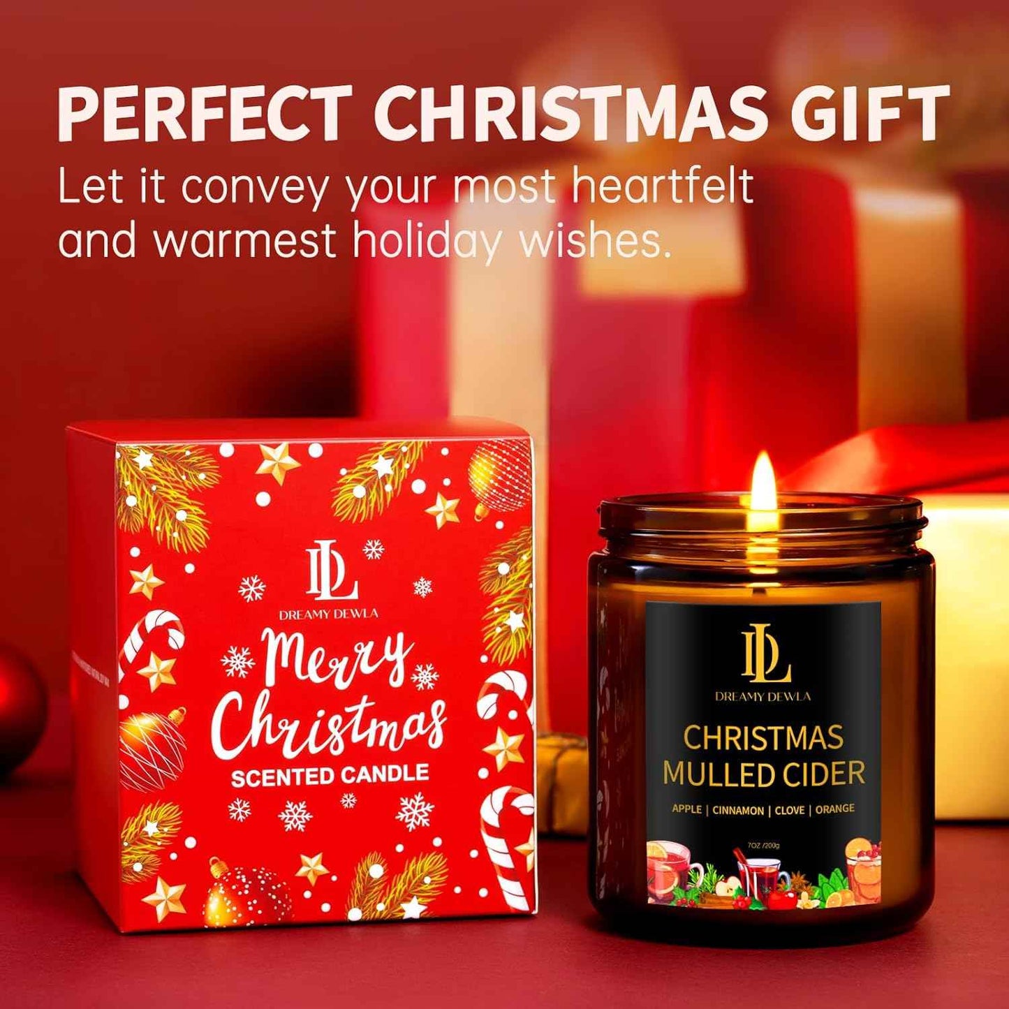 Fall Candle Set, Fall Scented Candles for Home, 4 Pack Soy Candle Set, Autumn Gifts for Women Men, Autumn Scents of Vanilla Pumpkin/Cinnamon Clove/Apple Pie/Fall Party