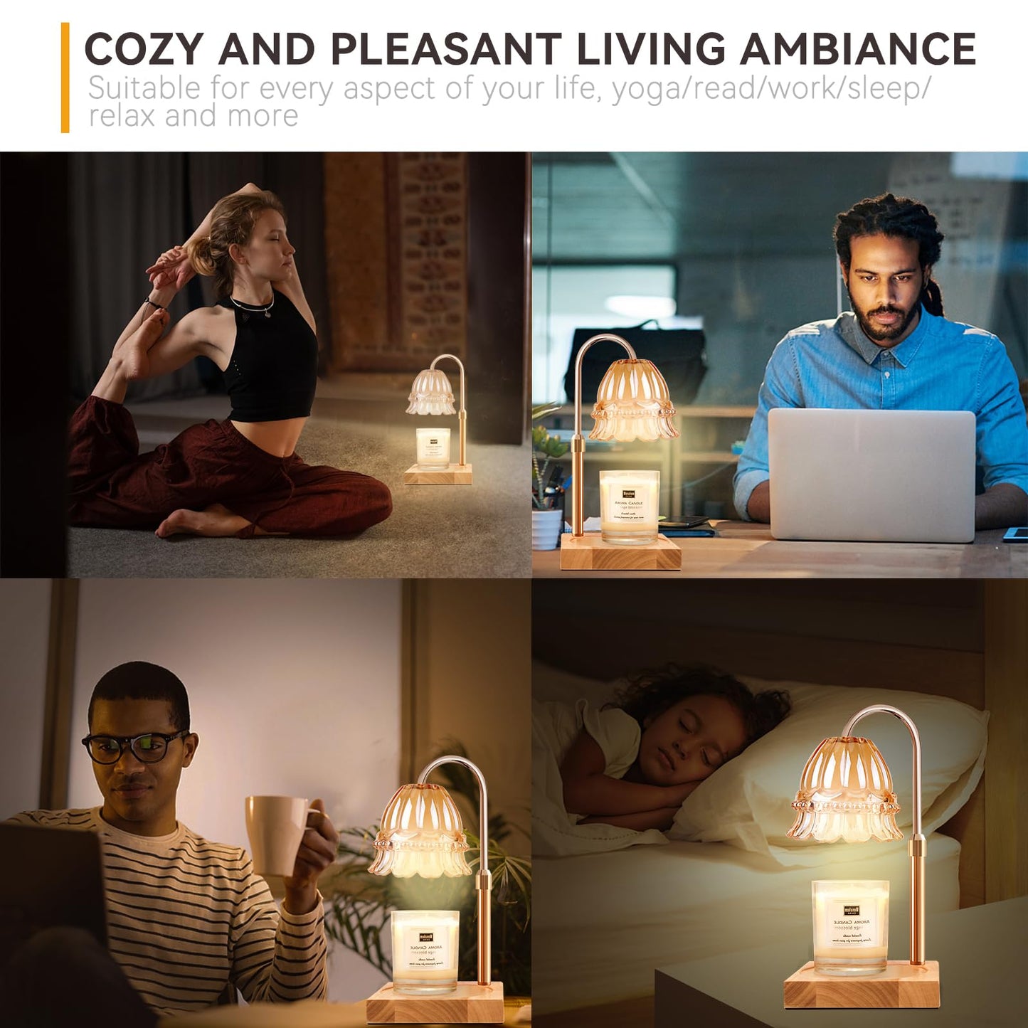 Candle Warmer Lamp with 3 Bulbs, Adjustable Height Dimmable Candle Warmer with Timer, Candle Lamp with Charming Gift Box Ribbon,Birthday Gifts for Women Mom, House Warming Gifts New Home Decor jlhbookstore.store