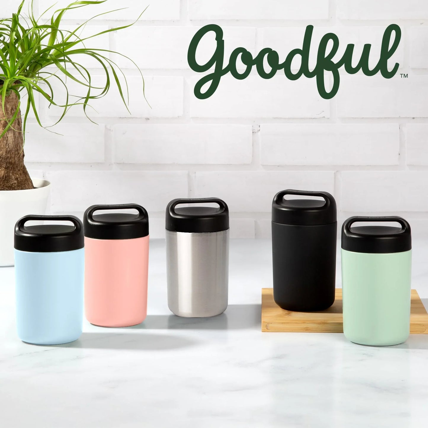 Goodful Stainless Steel Food Jar, Double Wall Vacuum Sealed Insulated Food Storage Container with Carry Handle Lid, 16-Ounce, Gray - Jlhbookstore.store