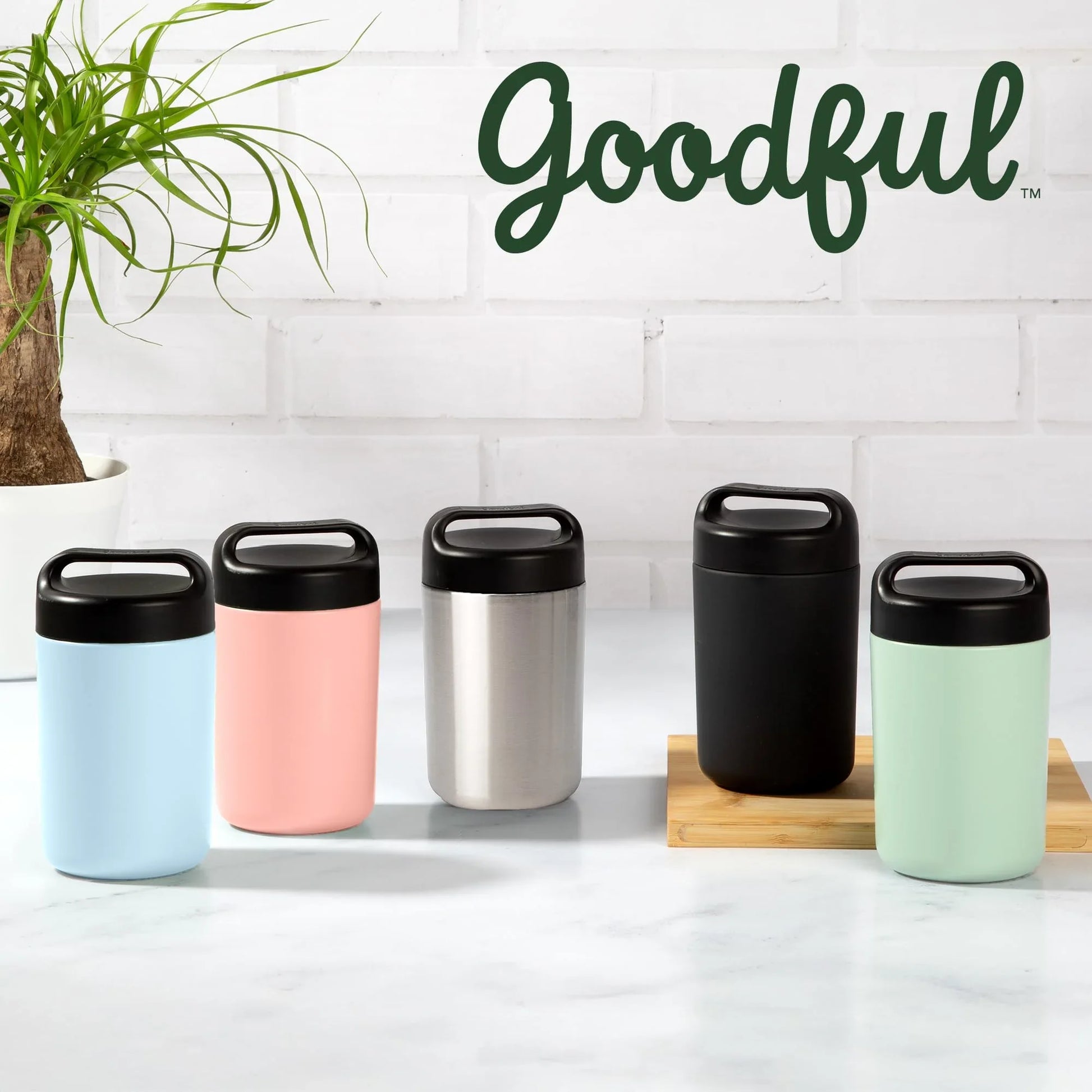 Goodful Stainless Steel Food Jar, Double Wall Vacuum Sealed Insulated Food Storage Container with Carry Handle Lid, 16-Ounce, Gray - Jlhbookstore.store