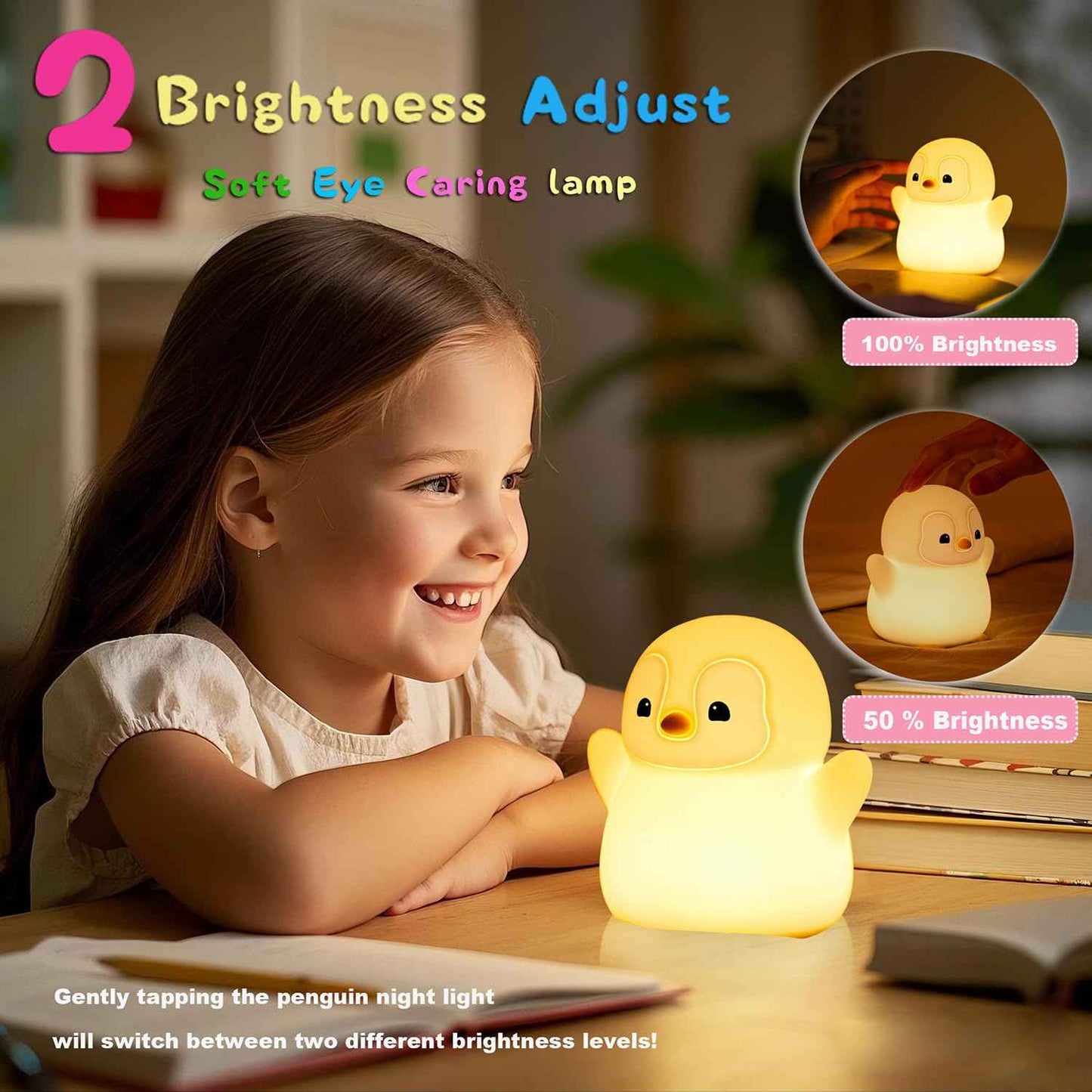 DREAMING MY DREAM Cute Duck Lamp,Do Do Duck Night Light,Silicone Squishy Nursery Bedside Lamp,USB Rechargeable Touch Table Lampfor Bedrooms, Living Room Decor Gift Toy