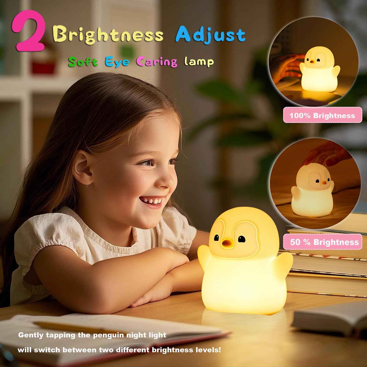 DREAMING MY DREAM Cute Duck Lamp,Do Do Duck Night Light,Silicone Squishy Nursery Bedside Lamp,USB Rechargeable Touch Table Lampfor Bedrooms, Living Room Decor Gift Toy