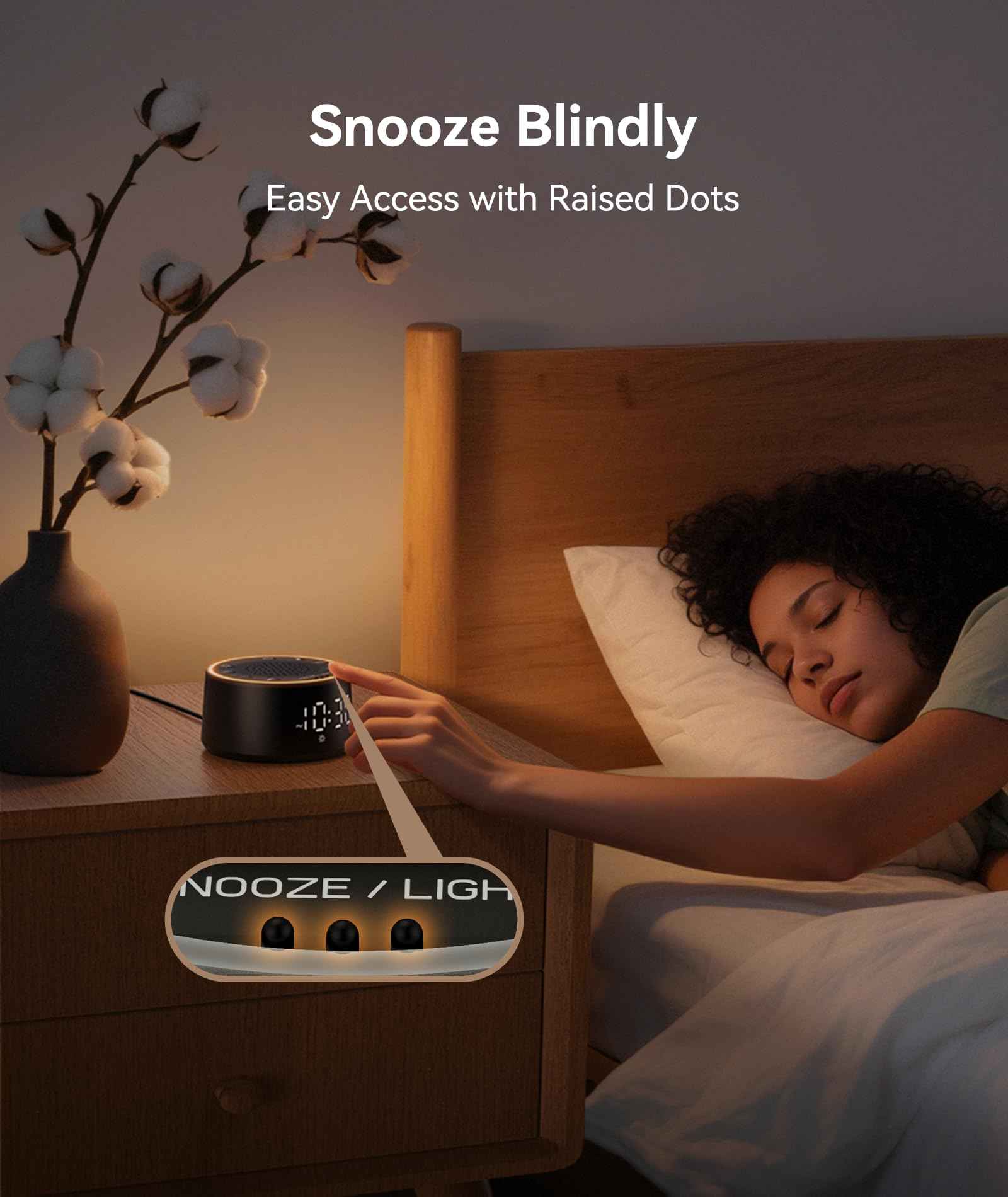 Dreamegg Sound Machine for Sleep - D1 Nova White Noise Sound Machine for Baby Adult with Alarm Clock, Soothing Sounds, Dimmable, White Noise Alarm Clocks for Bedrooms Heavy Sleepers Travel, Black