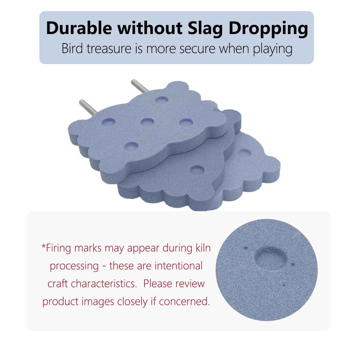 Bird Perch Stand for Parrots – Natural Ceramic Grinding Stick for Beak, A Safe, Non-Shedding Chewing and Claw-Trimming Perch for Parrots (Blue, Medium Size)