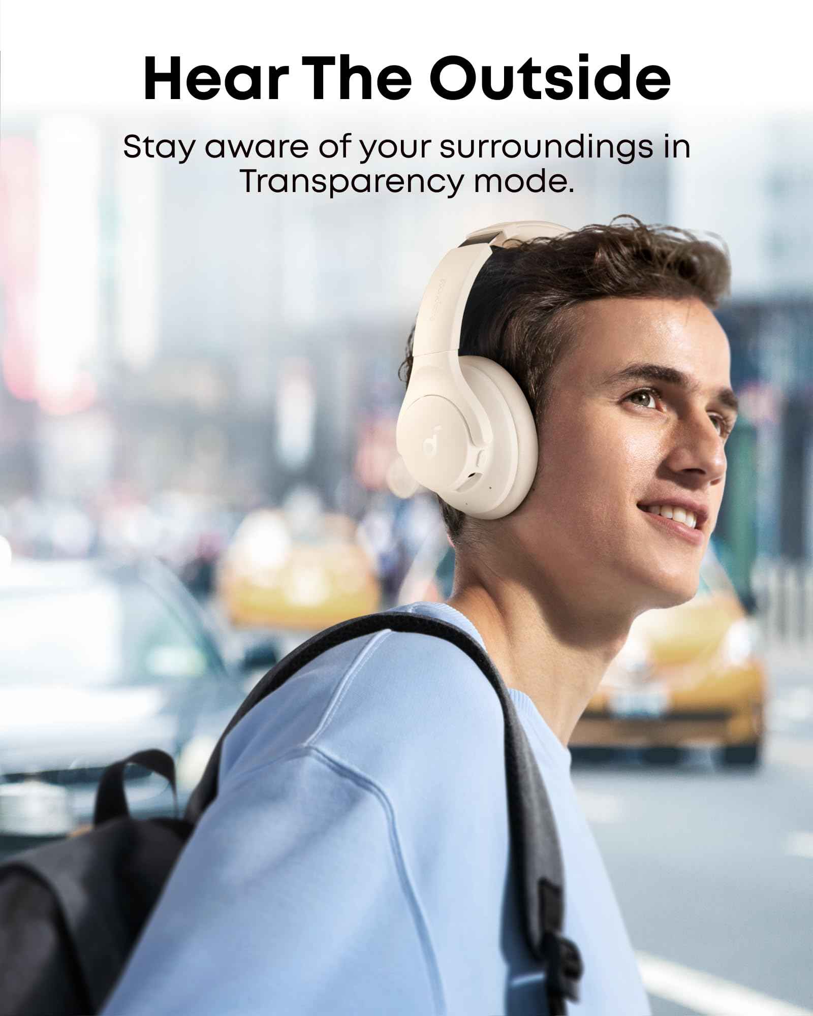 Soundcore by Anker Q20i Hybrid Active Noise Cancelling Headphones, Wireless Over-Ear Bluetooth, 40H Long ANC Playtime, Hi-Res Audio, Big Bass, Customize via an App, Transparency Mode