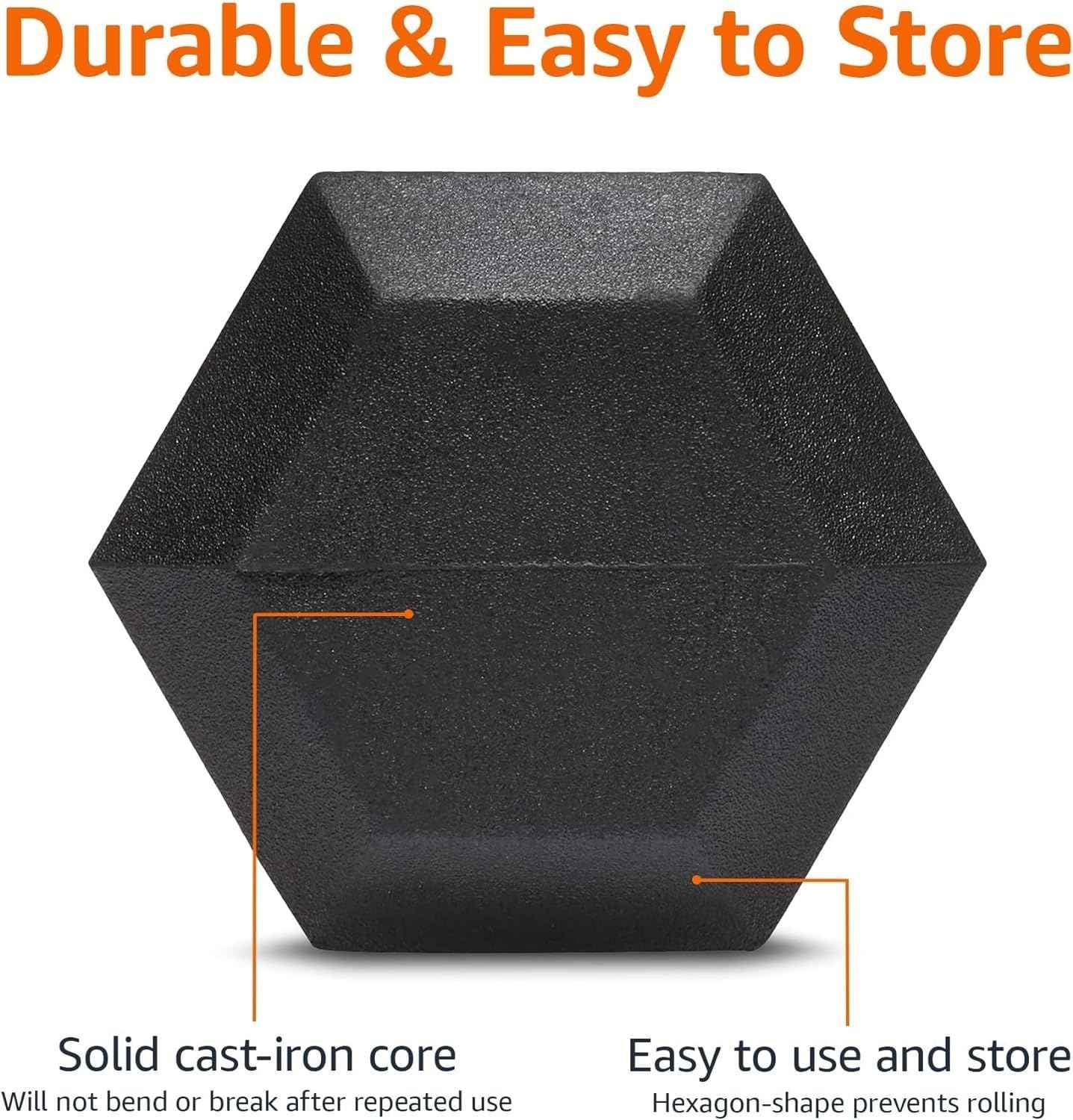 Amazon Basics Rubber Hex Dumbbell Hand Weight