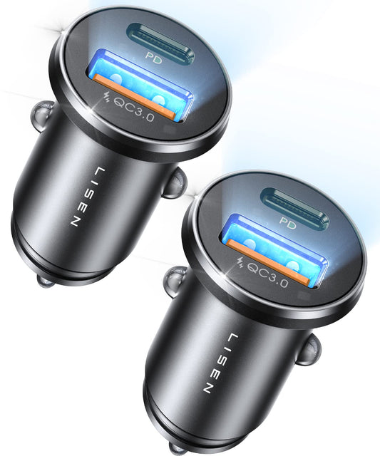 LISEN 54W Car Phone Charger USB C, Cigarette Lighter Adapter, Car Accessories for iPhone, USB C Car Charger Adapter USBC Type C 12v, for iPhone 17 Pro Max 16 15 14 13 12, Samsung Google iPad Andorid