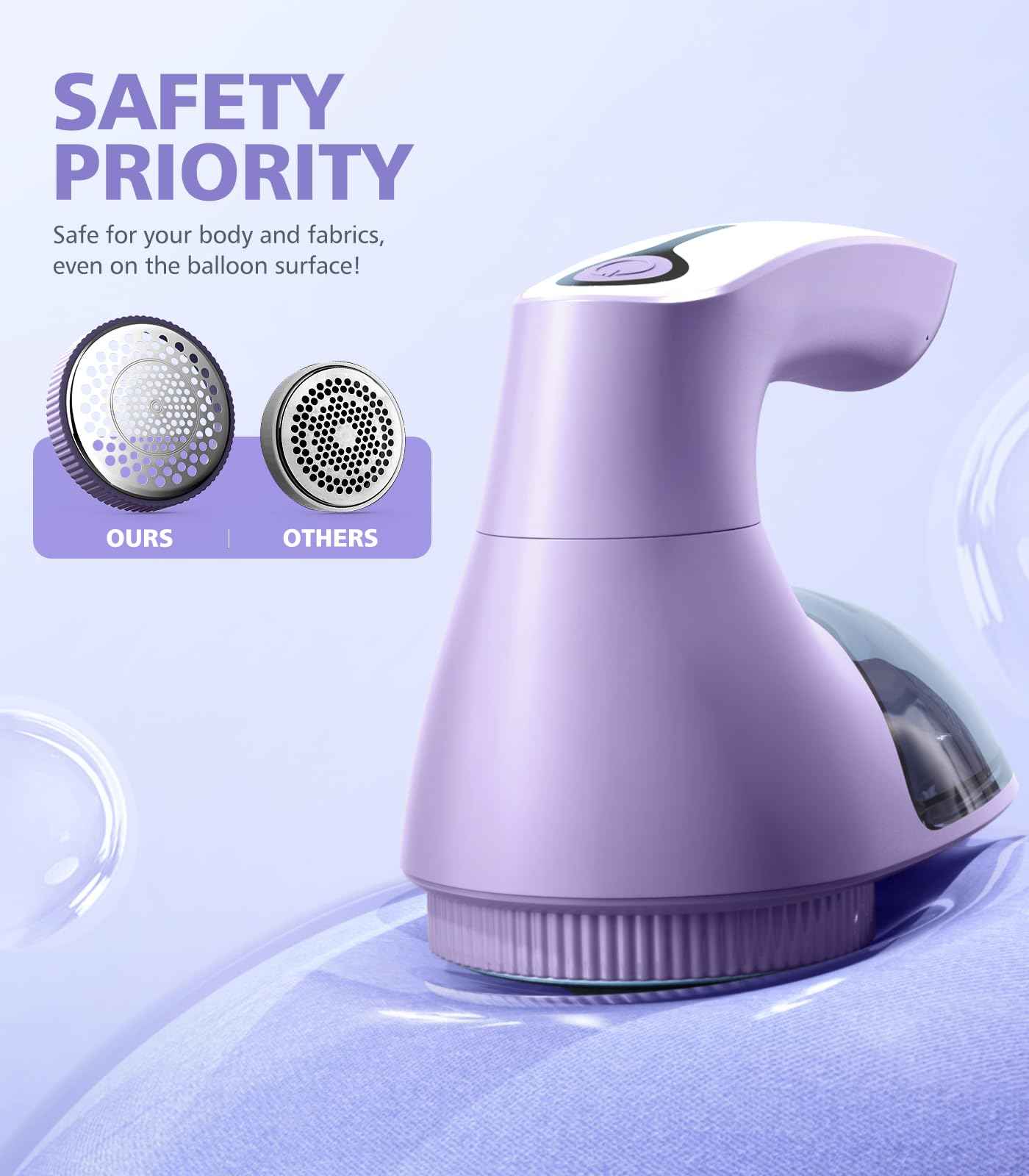 POPCHOSE Fabric Shaver, Lint Remover for Clothes, Lint Shaver with 6-Leaf Blades, 2 Speed Sweater Shavers to Remove Pilling for Clothing, Couch, Furniture, Fuzz, USB Rechargeble, Gray…