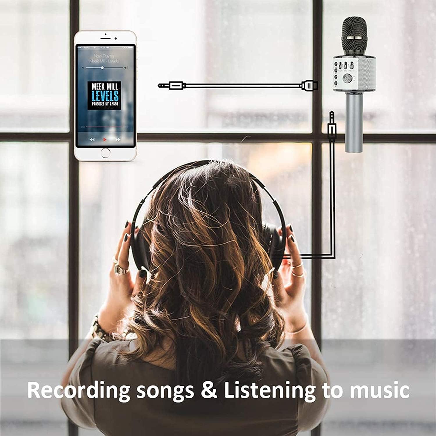 BONAOK Wireless Bluetooth Karaoke Microphone, Portable Toy Microphone for Singing, Gifts to Girls Boys Kids Adults All Age Q37（Bright Purple） jlhbookstore.store