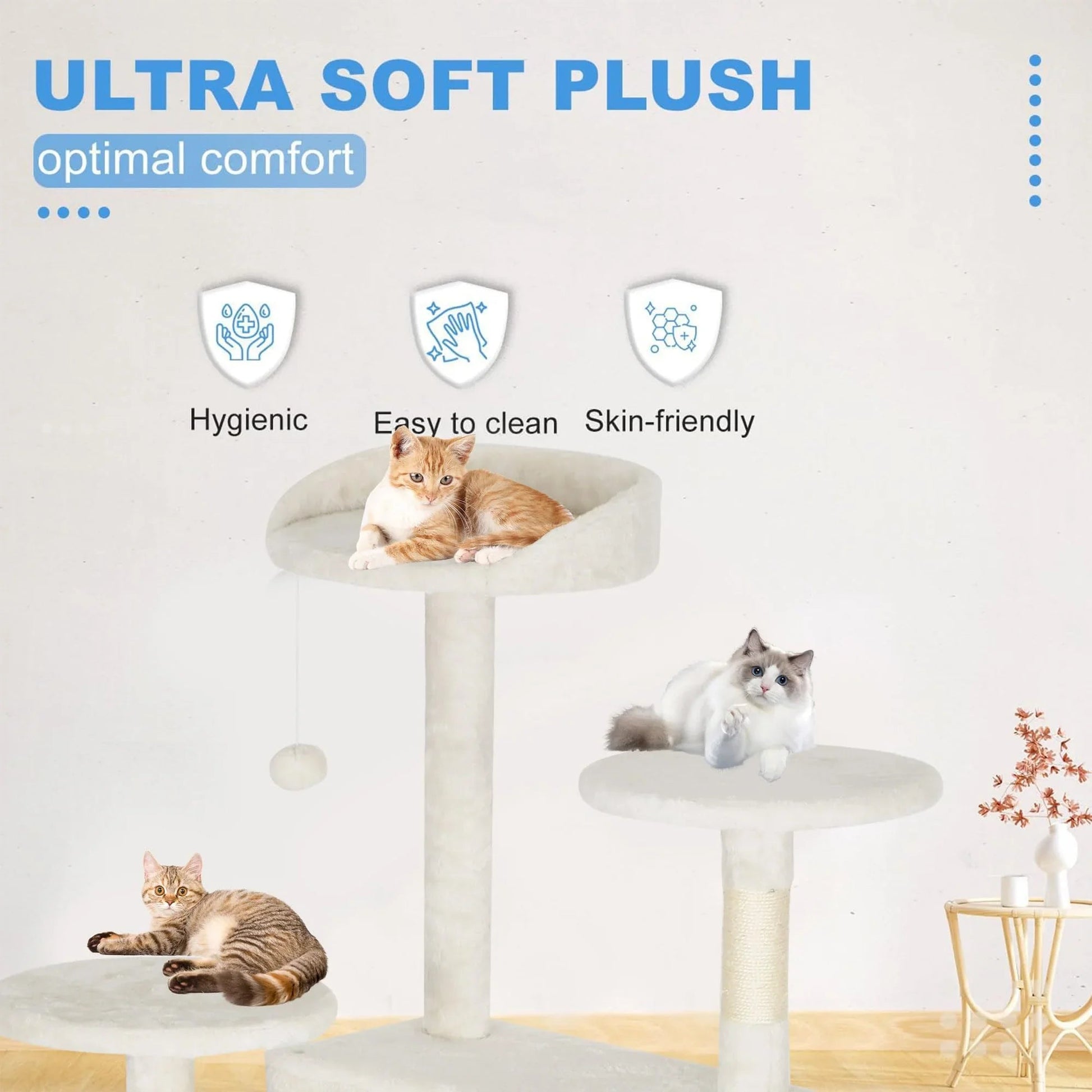 FDW Cat Tree 54in Cat Tower Multi-Level Durable Cat Scratching Post & Cozy Fun Cat Jumping Platform Space Saving Cat Condo Pet Play House for Indoor Cats,Dark Gray jlhbookstore.store