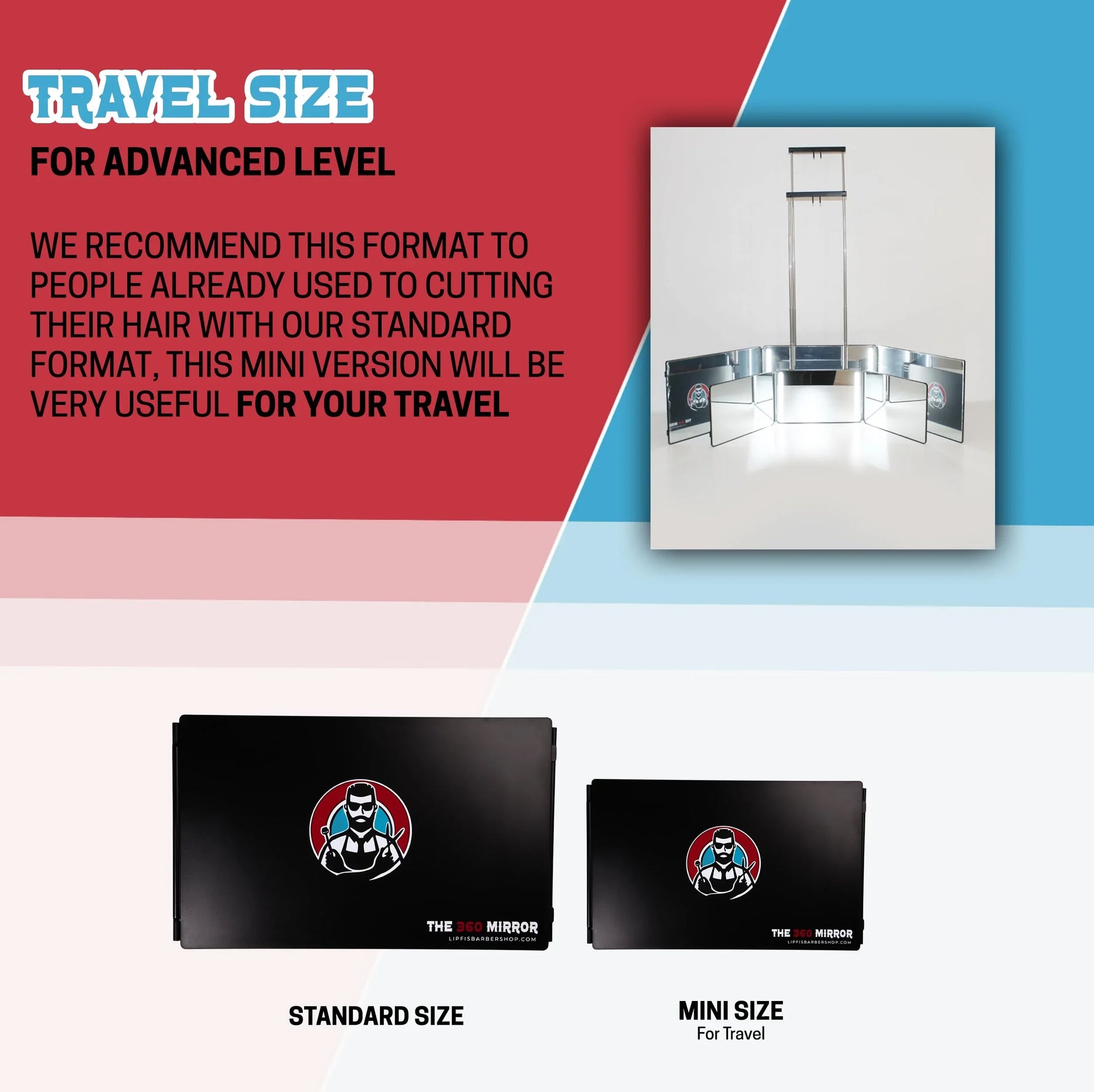 The 360 Mirror - 3 Way Mirror for Self Hair Cutting - Adjustable Trifold Barber Miror to Cut Your Own Hair - Tri Fold Self Haircut System for Men and Women Braiding - Three Sided Miror for Haircuts - Jlhbookstore.store