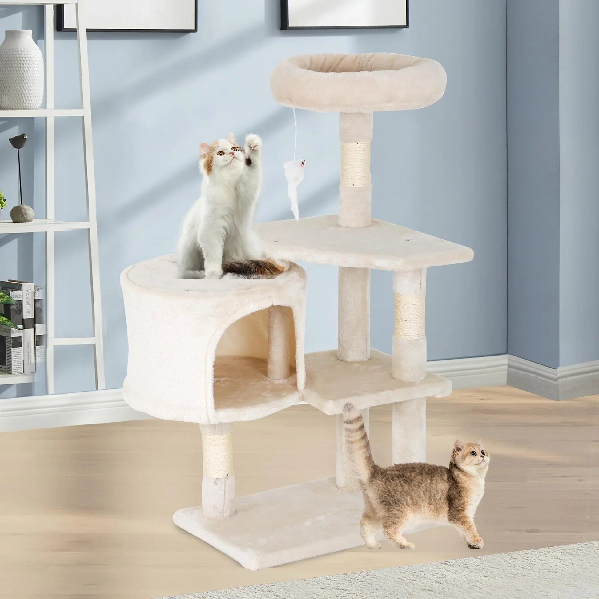 FDW Cat Tree 54in Cat Tower Multi-Level Durable Cat Scratching Post & Cozy Fun Cat Jumping Platform Space Saving Cat Condo Pet Play House for Indoor Cats,Dark Gray jlhbookstore.store