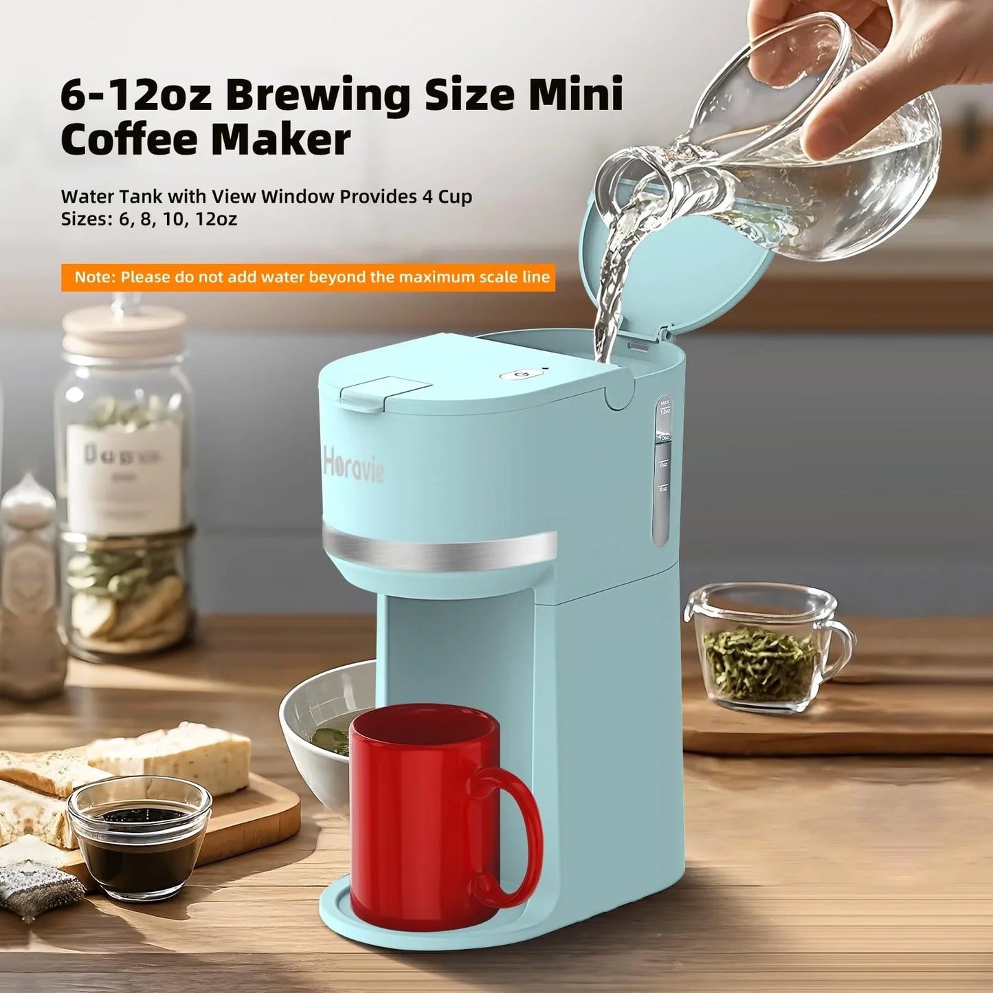 Mini Single Serve Coffee Maker for K Cup and Ground Coffee, Fast Brew One Cup Coffee Machine with Descaling Reminder and Water Window, 6 to 12 oz. Brew Sizes, Black - Jlhbookstore.store