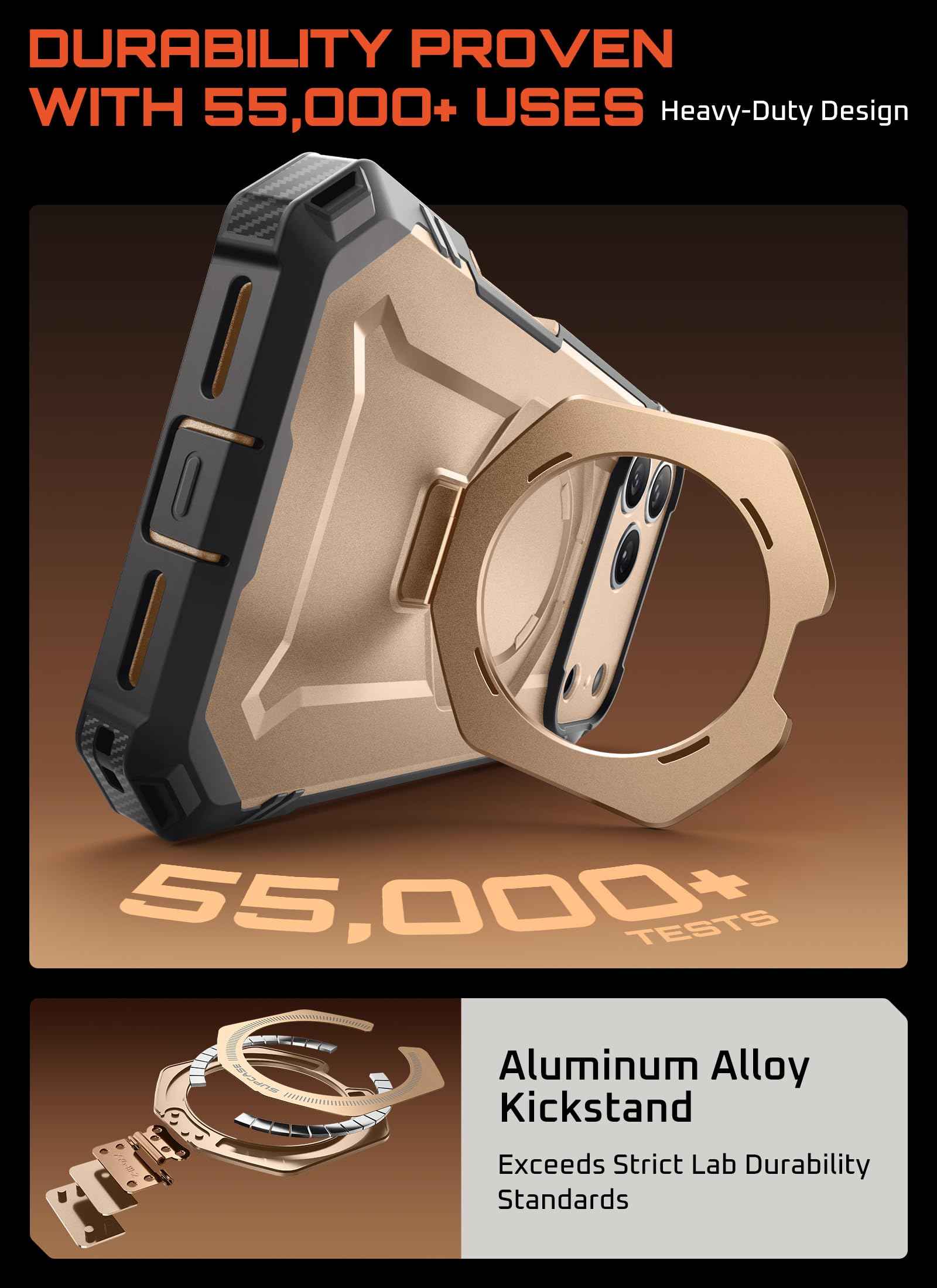 SUPCASE for iPhone 17 Pro Max Case (UBGrip Pro), [Built-in Tempered Glass Screen Protector & Stand] [Camera Control Cover] [Compatible with MagSafe] Full Body Heavy Duty Magnetic Phone Case, Coral