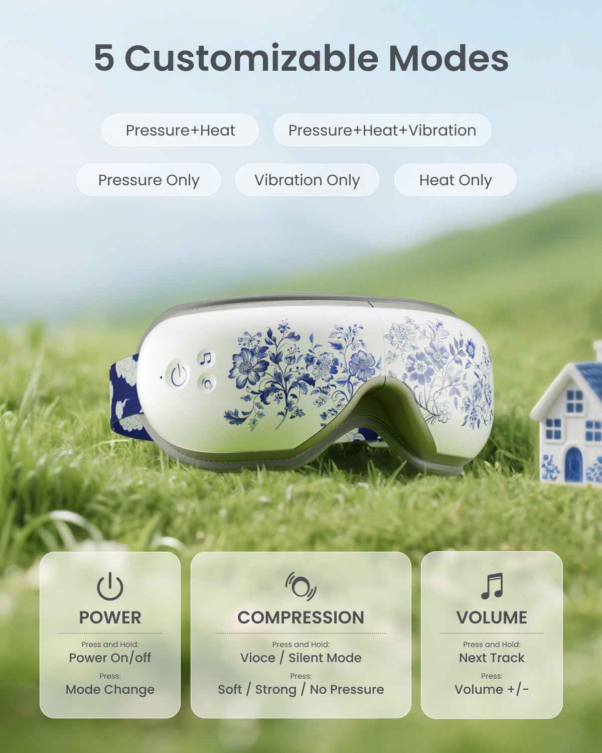 RENPHO Eyeris 1 Eye Massager with Heat, Christmas Birthday Gifts for Women Mom, FSA Eligible HSA Eye Mask for Migraine, Smart Sleep Mask for Dry Eyes Relax, Reduce Strain for Men Dad Her Him