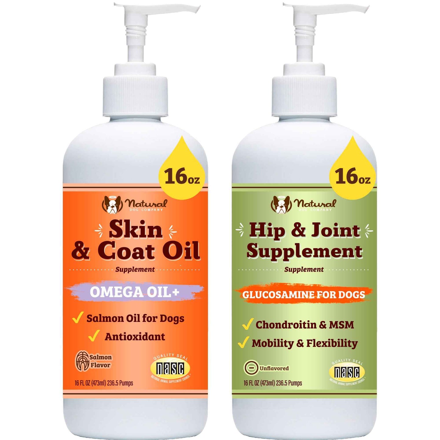 Natural Dog Company Liquid Glucosamine Hip & Joint Oil for Dogs, 16 oz, Extra Strength Cartilage & Joint Support, Helps Mobility and Eases Occasional Stiffness, Dog Vitamins & Supplements