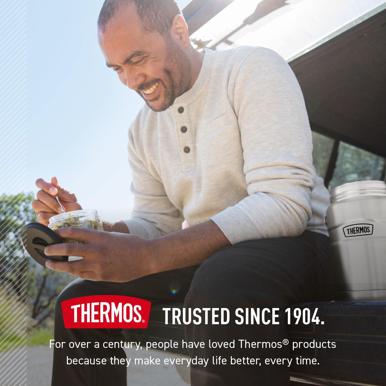 THERMOS Stainless King Vacuum-Insulated Food Jar with Spoon, 16 Ounce, Army Green jlhbookstore.store