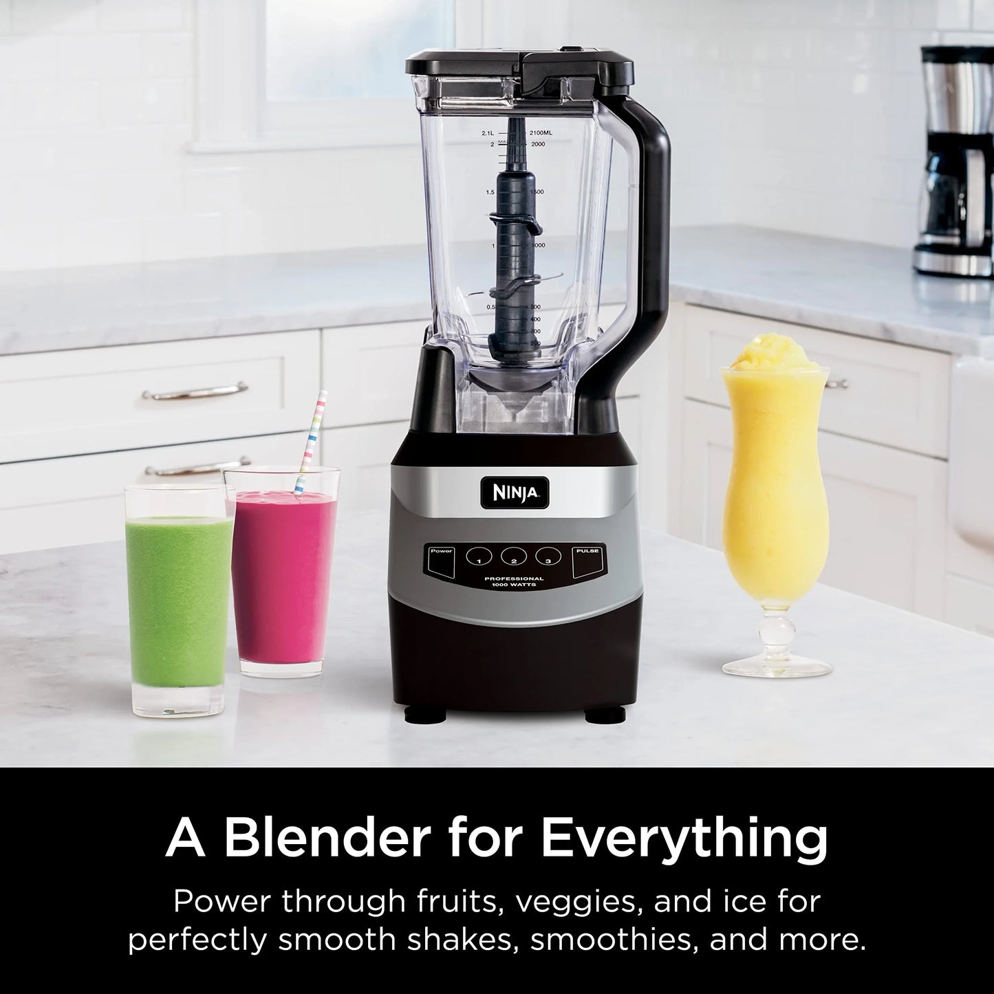 Ninja Professional Blender 1000W, Total Crushing Technology- Smoothies, Ice Crushing & Frozen Fruit, Full-Size Countertop Blender, 72-oz. Pitcher, Black & Grey, BL610 - Jlhbookstore.store