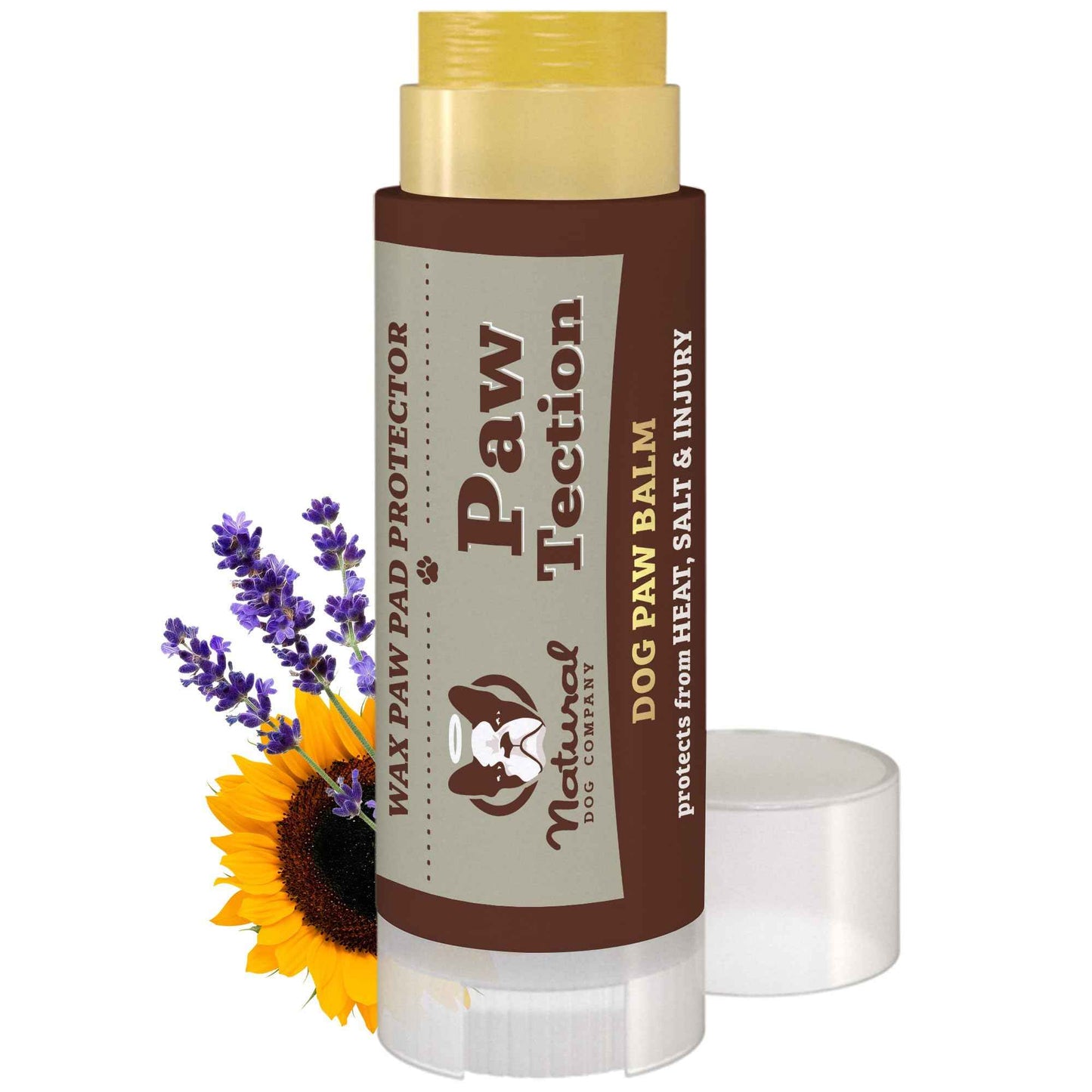 Natural Dog Company Paw Soother Balm & Wax 2 oz Stick – Nourishing Paw Care with Coconut & Hempseed Oils + Calendula – Soothes Dry, Cracked Pads – Lick-Safe & Weather Protective