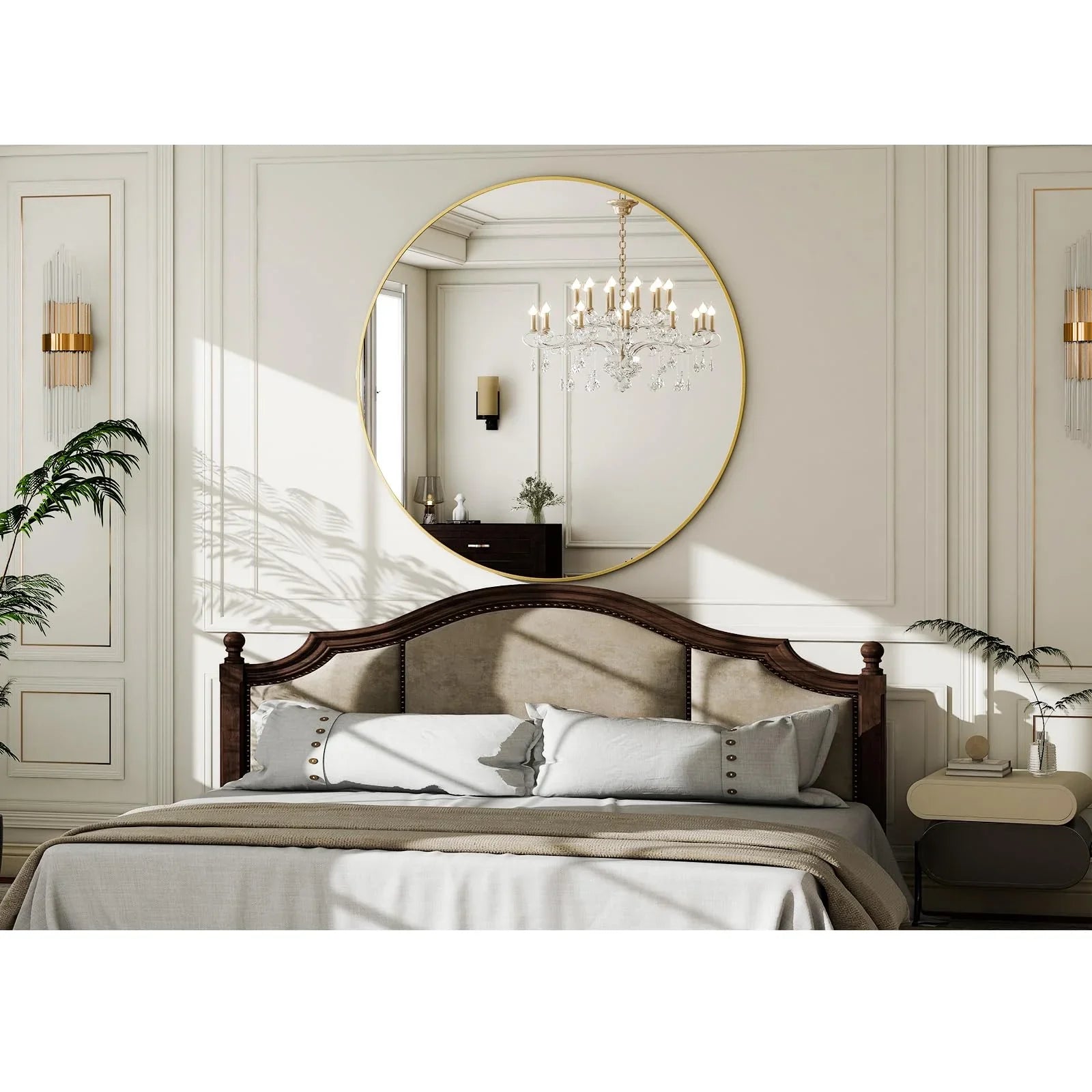 HARRITPURE Round Mirror 30 Black Wall Mounted Circle Mirrors Vanity Mirror with Brushed Aluminum Alloy Frame Modern Decoration for Bathroom, Living Room, Vanity, Bedroom, Entryway jlhbookstore.store