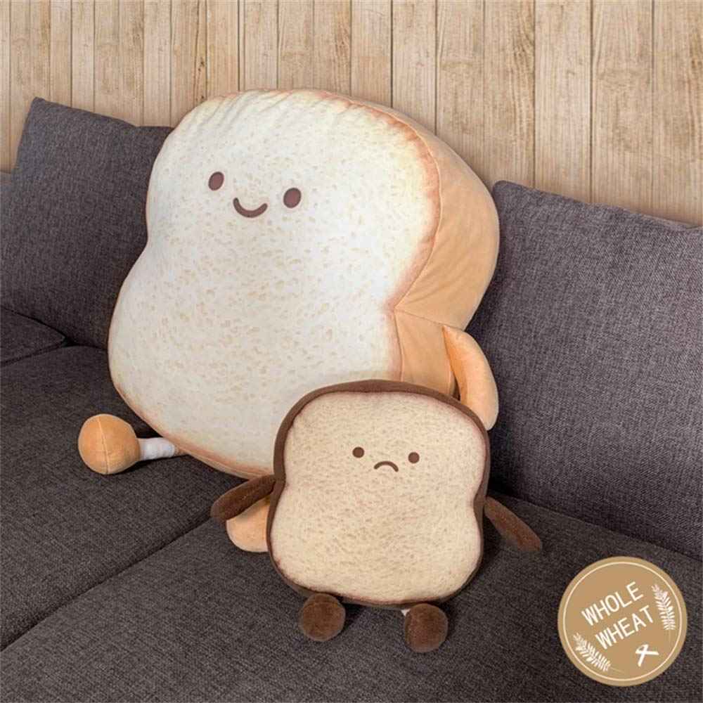 Toast Bread Pillow Funny Food Plush Toy Pillows Small Cute Stuffed Plush Sofa Pillow (Toast Bread,Golden)