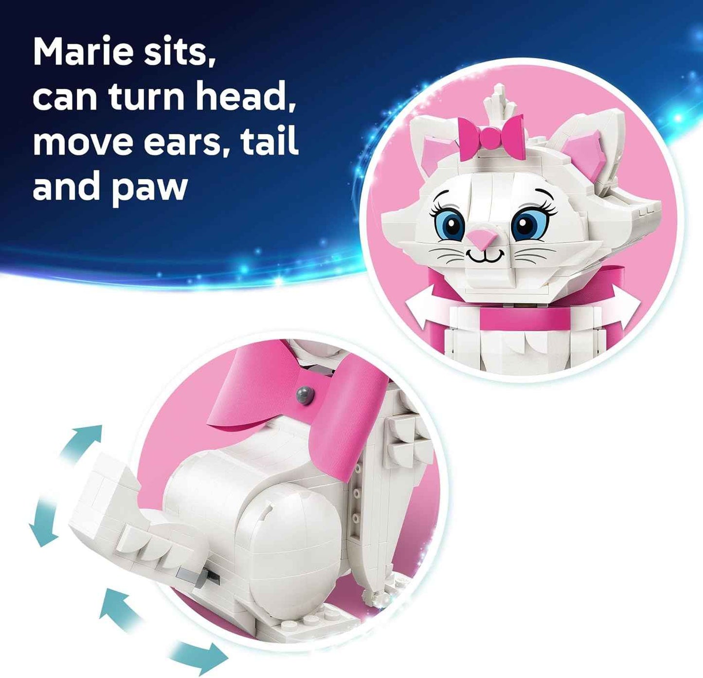 LEGO Disney The Aristocats Adorable Marie Toy Building Set - Bedroom or Desk Decor for Girls & Boys, Ages 7+ - Disney Gifts for Kids & Fans - 43286