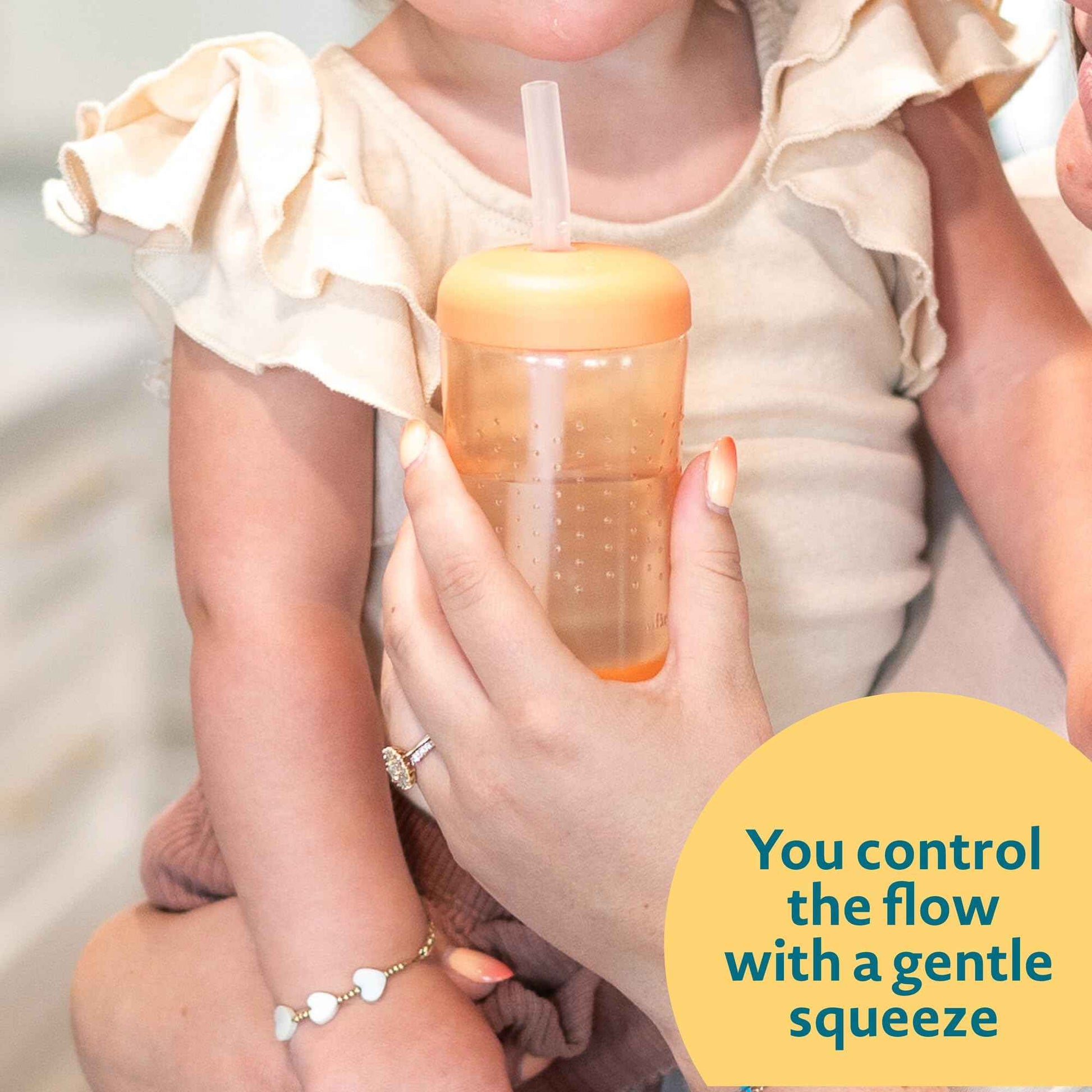 The First Years Squeeze & Sip Toddler Straw Cups - Squeezable Transition Sippy Cup with Silicone Straw - Toddler Feeding Supplies - Pink/Purple/Blue - 7 Oz - 3 Count - Ages 6 Months and Up