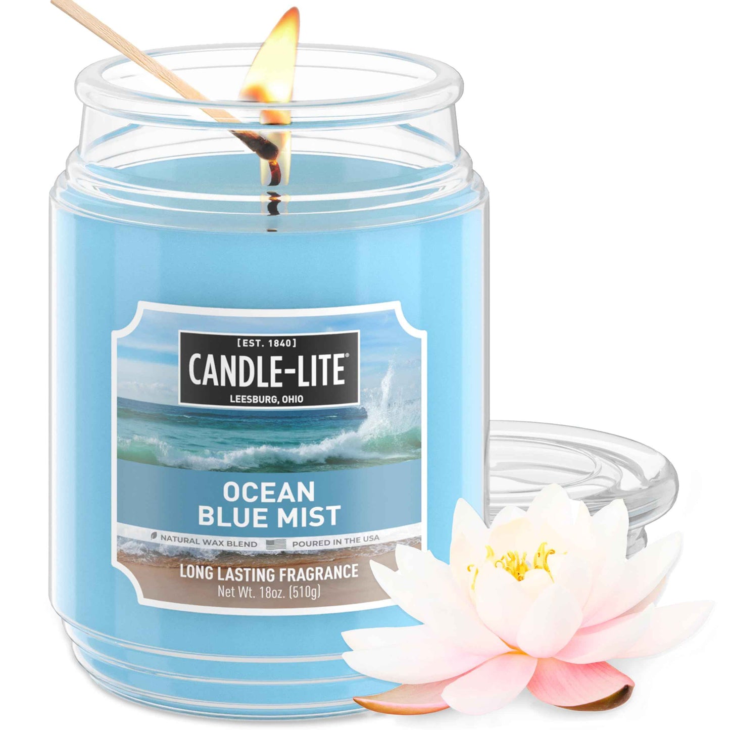 Candle-lite Fall Scented Candles, Creamy Vanilla Swirl, 18 oz Jar, Proudly Poured in The USA, Aromatherapy Candle, Single-Wick with 110 Hours of Burn Time, Perfect for Creating a Relaxing Ambiance