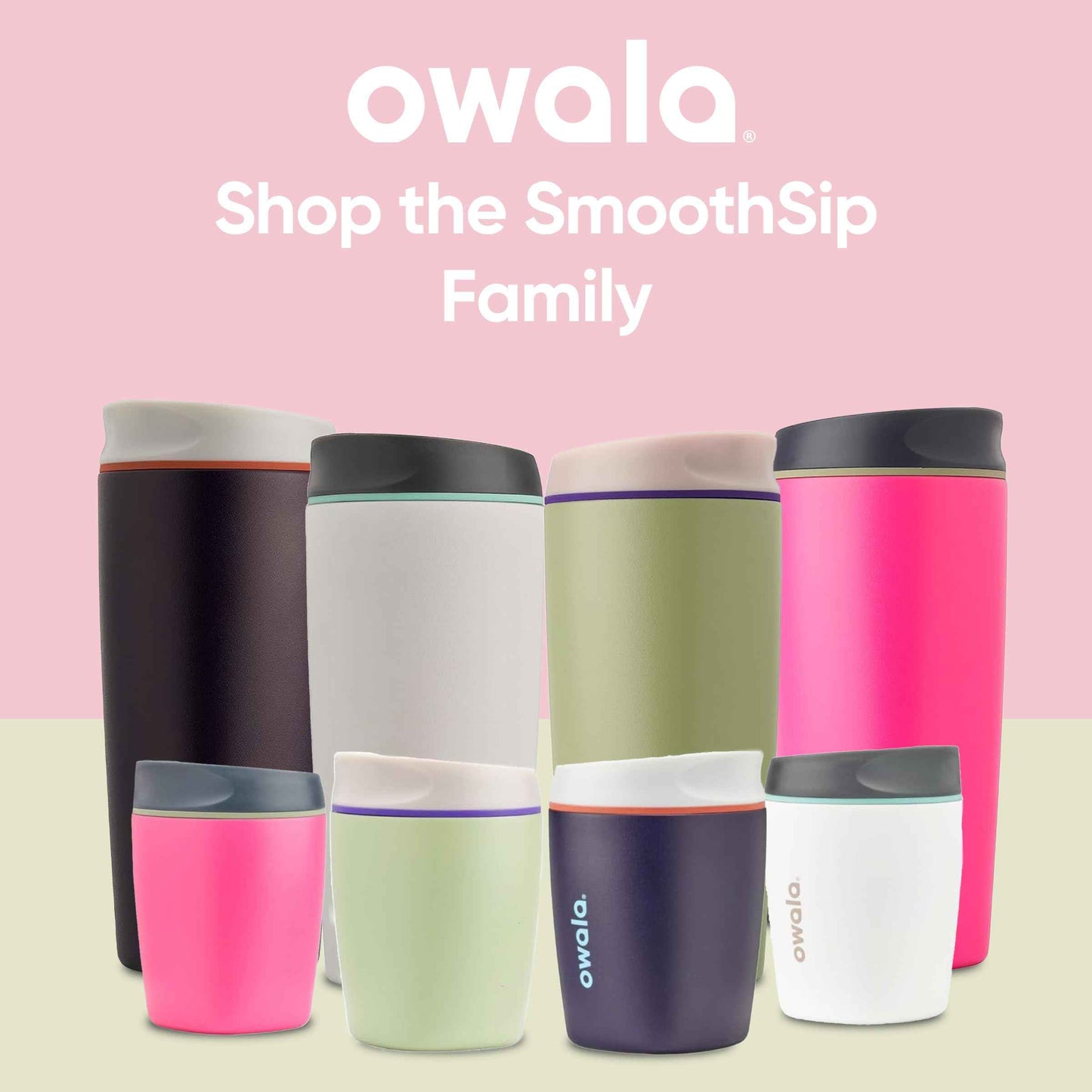 Owala SmoothSip Insulated Stainless Steel Coffee Tumbler, Reusable Iced Coffee Cup, Hot Coffee Travel Mug, BPA Free, 20 oz, Pink (Watermelon Breeze)