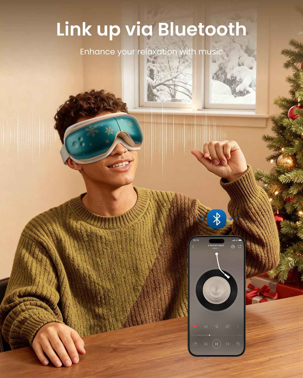 RENPHO Eyeris 1 Eye Massager with Heat, Christmas Birthday Gifts for Women Mom, FSA Eligible HSA Eye Mask for Migraine, Smart Sleep Mask for Dry Eyes Relax, Reduce Strain for Men Dad Her Him