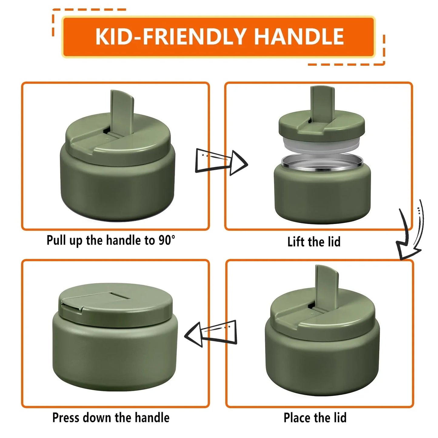 13.5oz Kids Jar for Hot Food, Insulated Vacuum Food Jar with Buckle Lid, Stainless Steel Wide Mouth Leak Proof Insulated Lunch Container for School Picnic Travel, Blue jlhbookstore.store