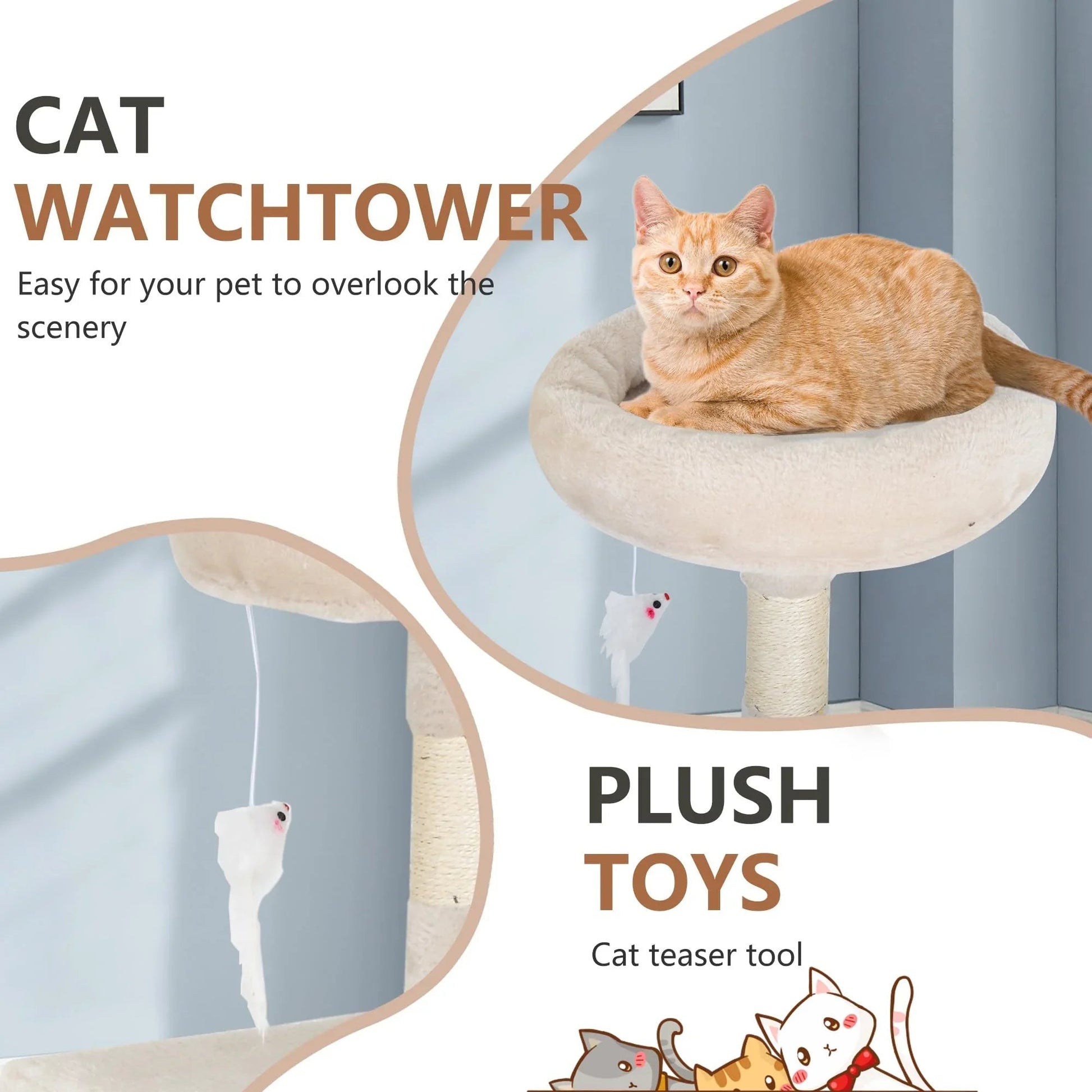 FDW Cat Tree 54in Cat Tower Multi-Level Durable Cat Scratching Post & Cozy Fun Cat Jumping Platform Space Saving Cat Condo Pet Play House for Indoor Cats,Dark Gray jlhbookstore.store