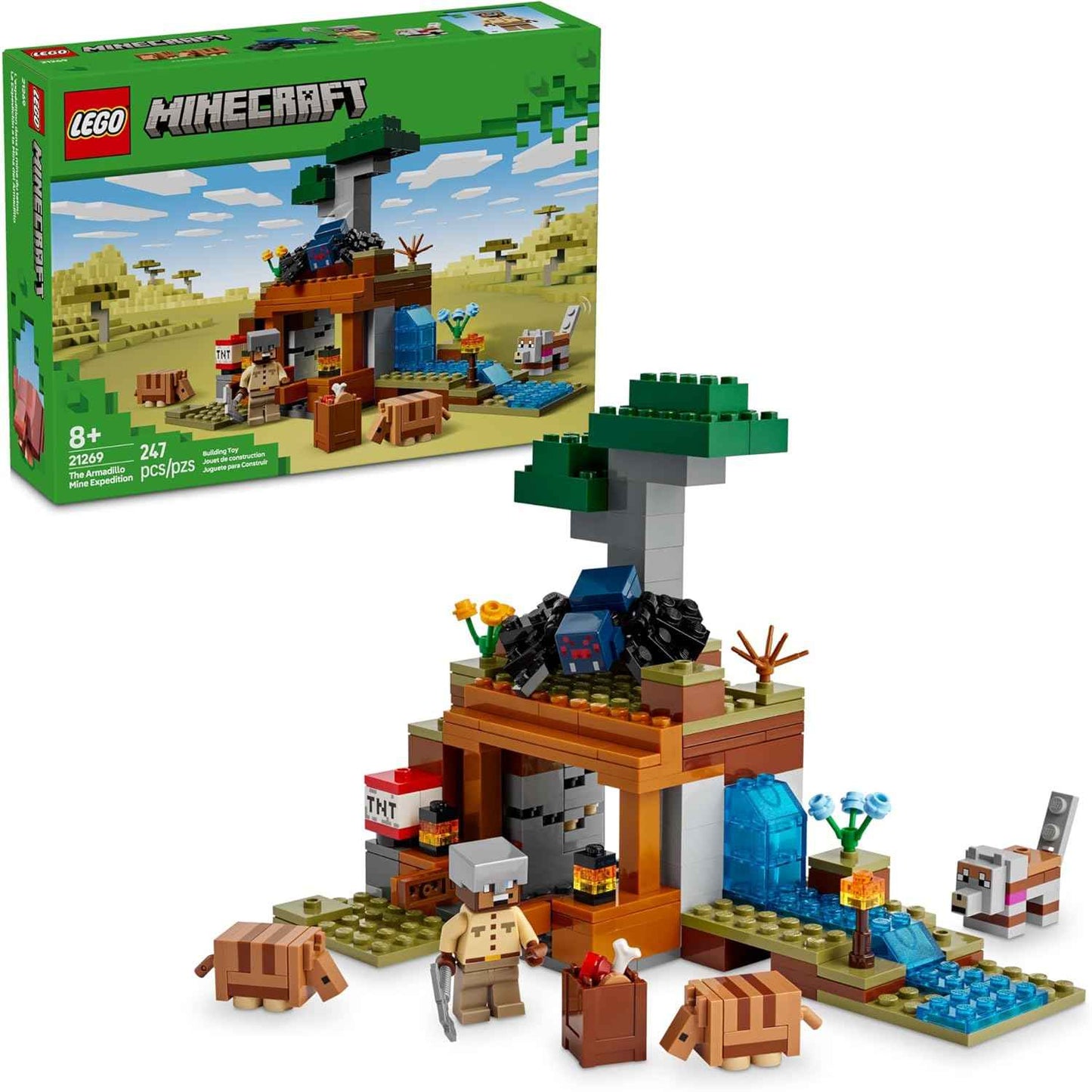 LEGO Minecraft The Armadillo Mine Expedition Toy Figures and Playset - Building Minecraft Toy for Kids, Boys and Girls, Ages 8+ - with Gaming Figures for Pretend Play - Gift Idea for Birthdays - 21269