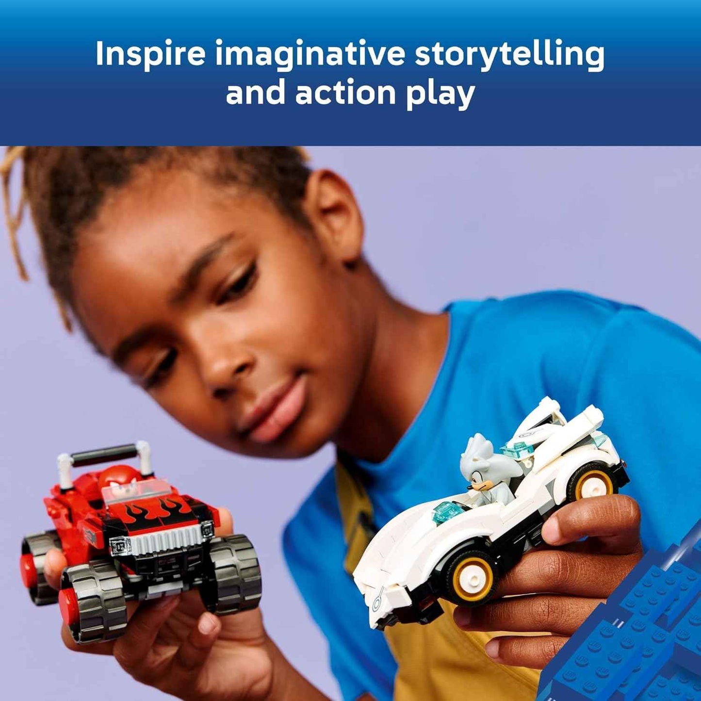 LEGO Sonic The Hedgehog Silver’s Car vs. Knuckles’ Monster Truck Building Toy for Boys & Girls - Racing Playset W/Silver & Knuckles Minifigures for Kids, Ages 8+ - Gift Idea for Birthdays - 77118