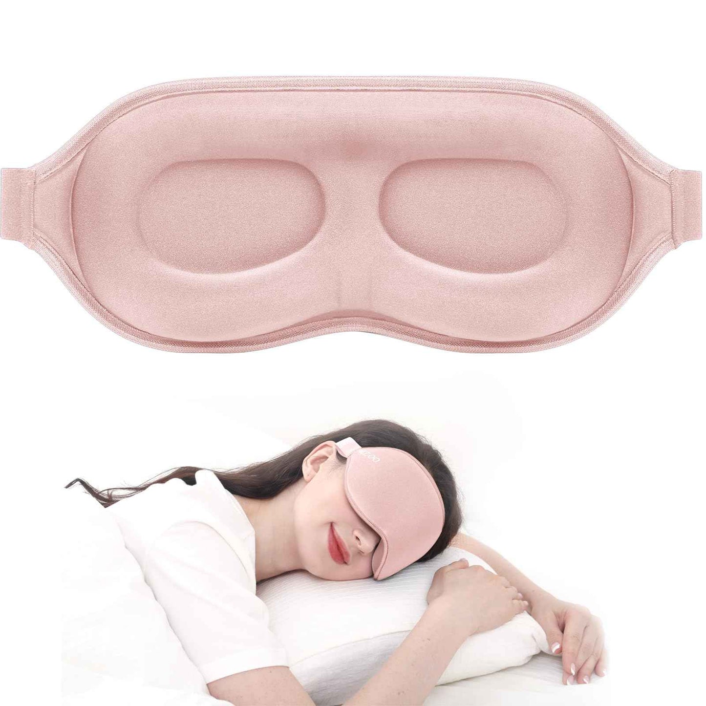 MZOO Luxury Sleep Eye Mask for Side Sleeper Men Women, Zero Eye Pressure 3D Sleeping Mask, Light Blocking Patented Design Night Blindfold, Soft Eye Shade Cover for Travel, Black