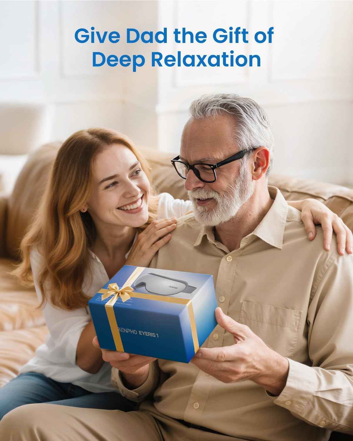 RENPHO Eyeris 1 Eye Massager with Heat, Christmas Birthday Gifts for Women Mom, FSA Eligible HSA Eye Mask for Migraine, Smart Sleep Mask for Dry Eyes Relax, Reduce Strain for Men Dad Her Him