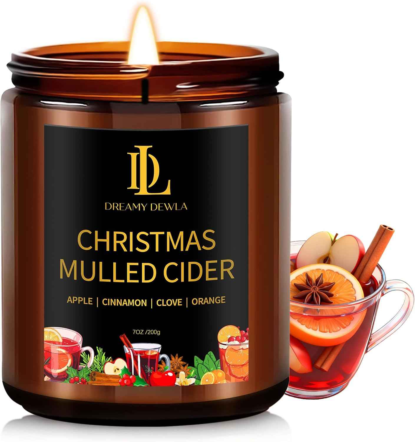 Fall Candle Set, Fall Scented Candles for Home, 4 Pack Soy Candle Set, Autumn Gifts for Women Men, Autumn Scents of Vanilla Pumpkin/Cinnamon Clove/Apple Pie/Fall Party