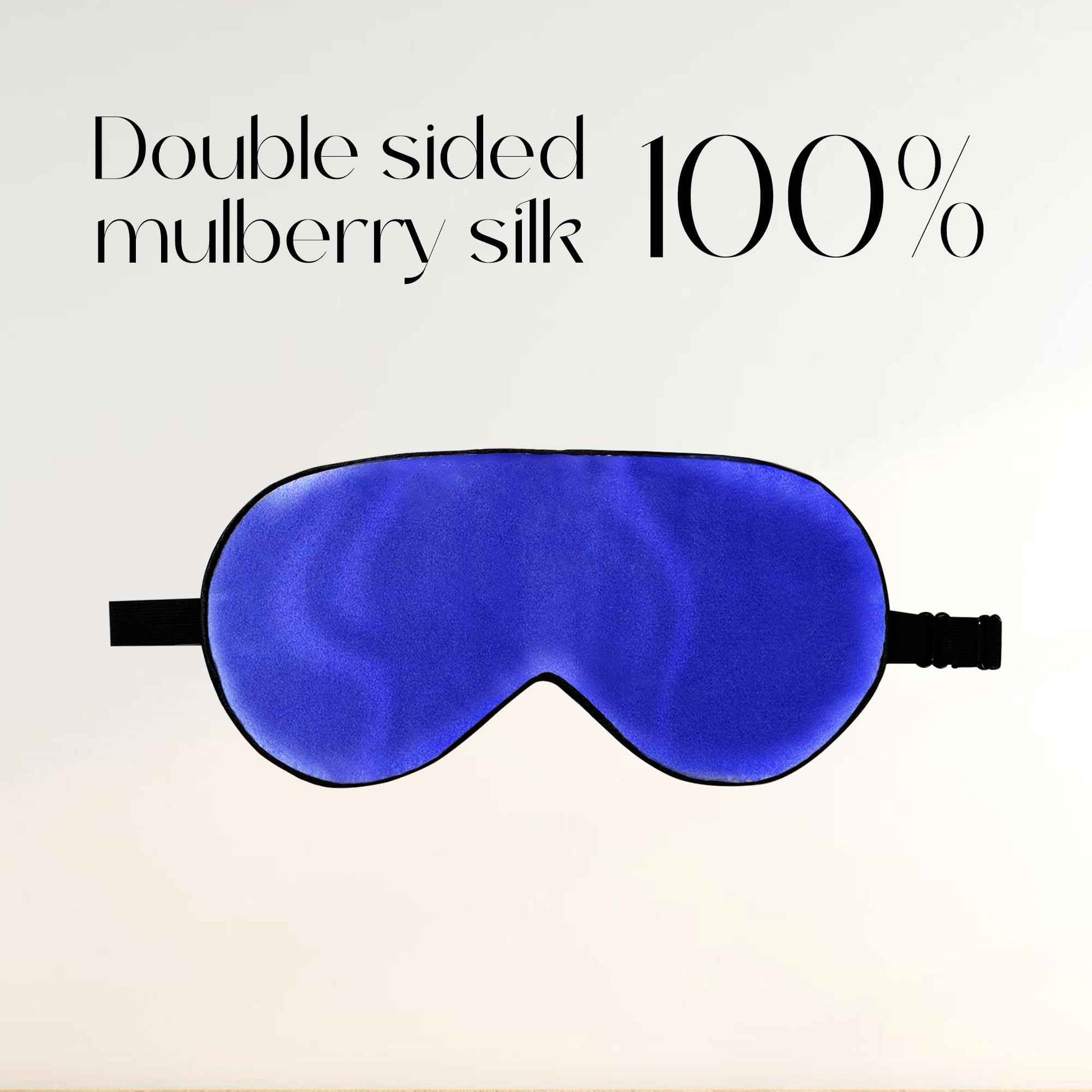 ZIMASILK 100% Mulberry Silk Sleep Mask with Adjustable Strap, Super-Smooth Soft Natural Silk Eye Mask for Sleep, Multiple Color Options(Navy Blue)