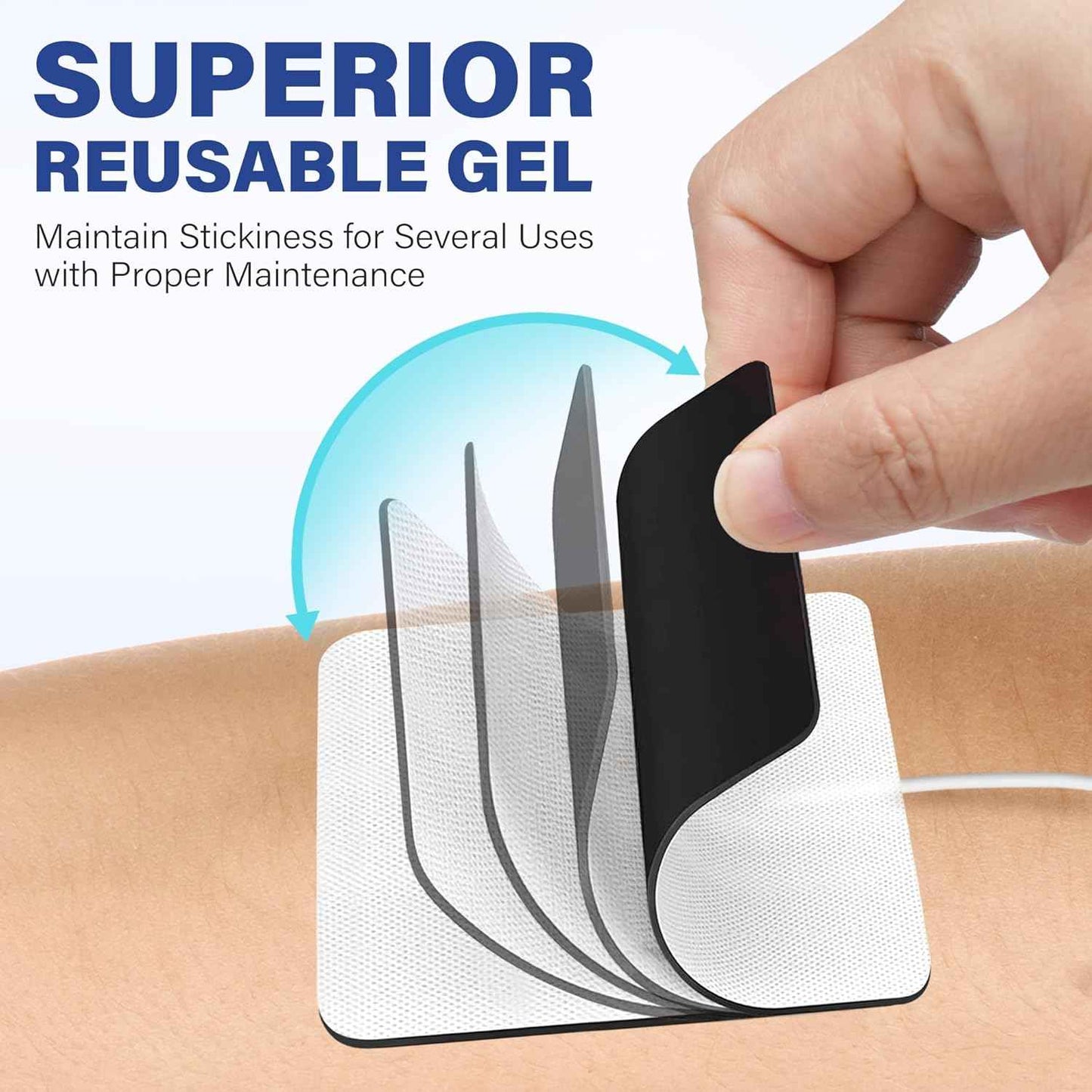 LotFancy TENS Unit Electrode Pads, 40PCS 2"x2" TENS Unit Pads for EMS Muscle Stimulator Electrotherapy, Self-Adhesive TENS Pads Replacement, Reusable and Latex-Free