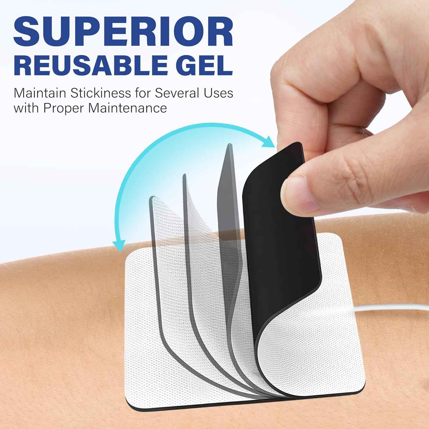 LotFancy TENS Unit Electrode Pads, 40PCS 2"x2" TENS Unit Pads for EMS Muscle Stimulator Electrotherapy, Self-Adhesive TENS Pads Replacement, Reusable and Latex-Free