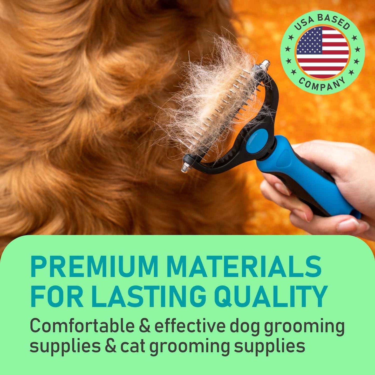 Maxpower Planet Pet Grooming Brush - Double Sided Shedding and Dematting Undercoat Rake Comb for Dogs and Cats,Extra Wide (B1 - Rake, Gloves & Comb, Large)