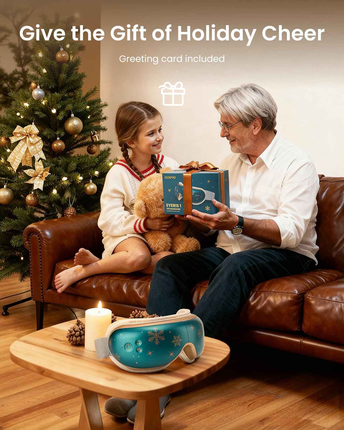 RENPHO Eyeris 1 Eye Massager with Heat, Christmas Birthday Gifts for Women Mom, FSA Eligible HSA Eye Mask for Migraine, Smart Sleep Mask for Dry Eyes Relax, Reduce Strain for Men Dad Her Him