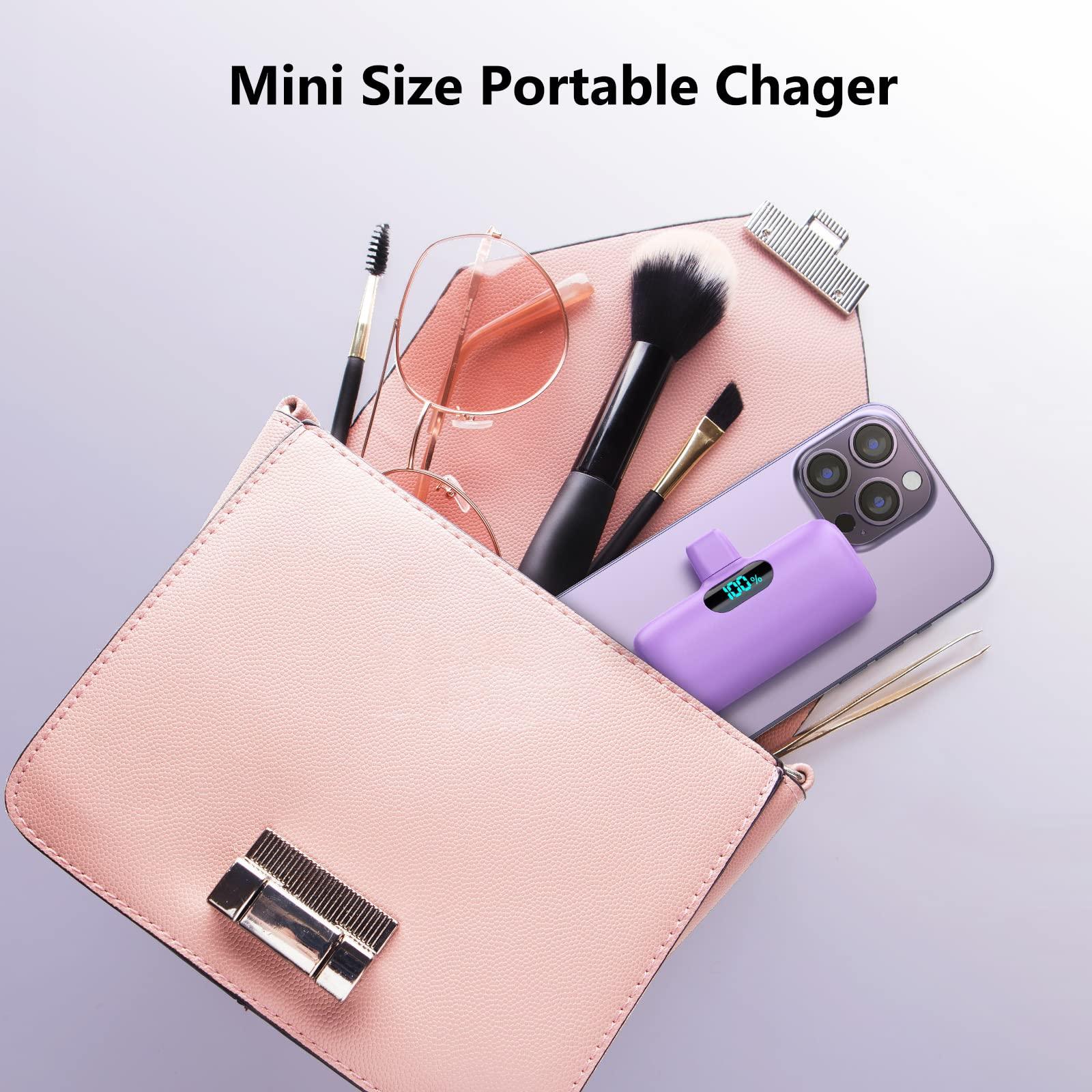Mini Portable Charger for iPhone,Upgraded 5000mAh PD Fast Charging Battery Pack,LCD Display Cute Power Bank Portable Phone Charger for iPhone 14/14 Pro Max/13/13 Pro/12 Pro/11/XS/XR/X/8/7/6-Black - Jlhbookstore.store