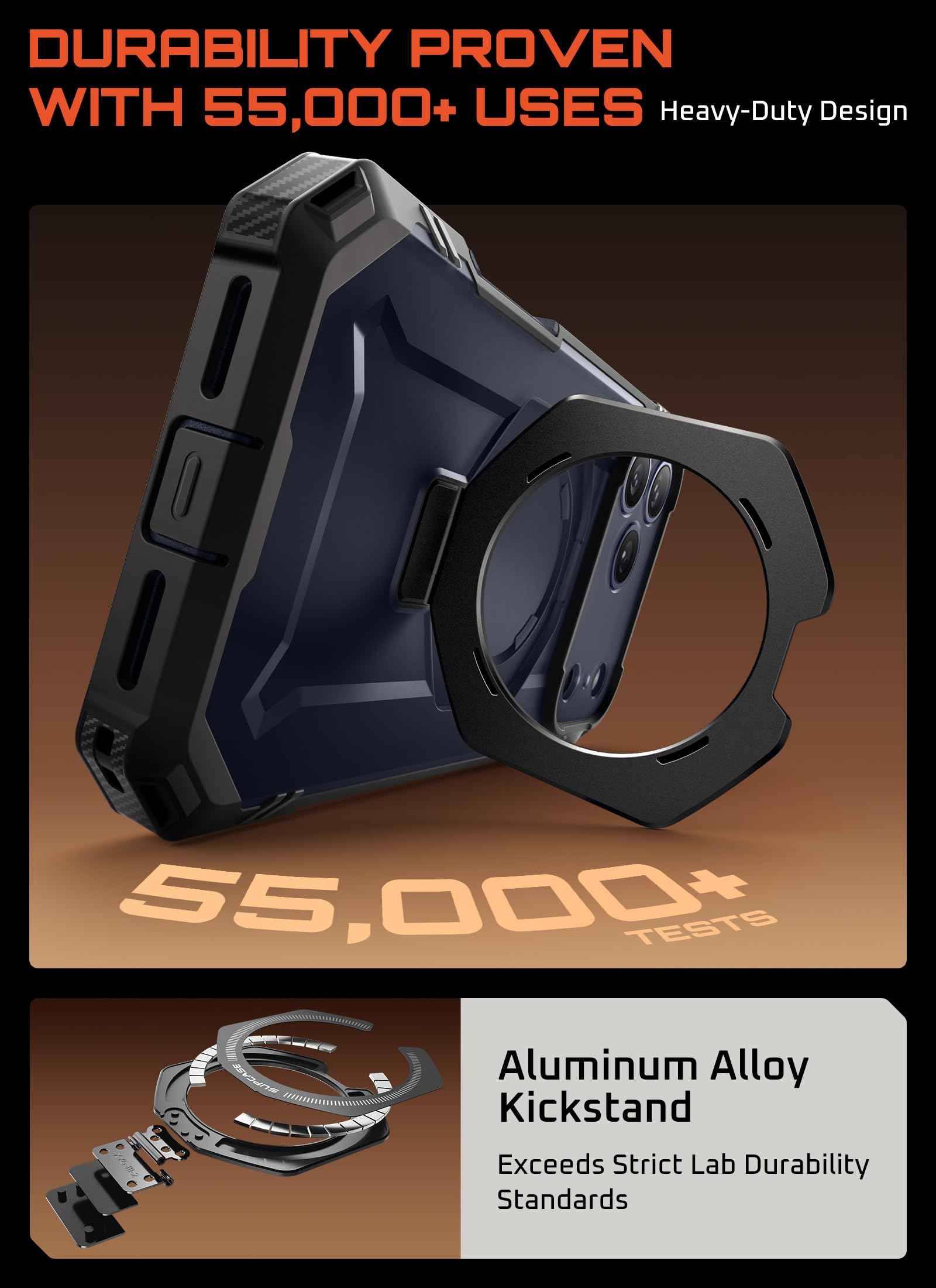 SUPCASE for iPhone 17 Pro Max Case (UBGrip Pro), [Built-in Tempered Glass Screen Protector & Stand] [Camera Control Cover] [Compatible with MagSafe] Full Body Heavy Duty Magnetic Phone Case, Coral