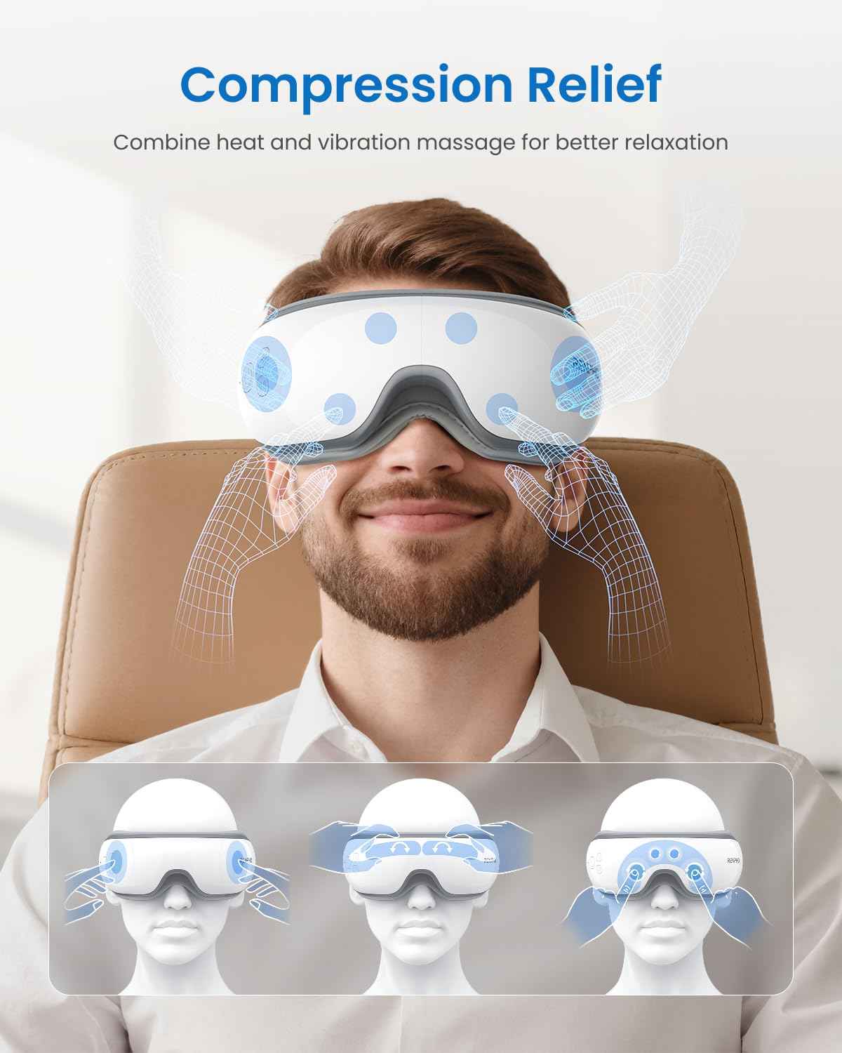 RENPHO Eyeris 1 Eye Massager with Heat, Christmas Birthday Gifts for Women Mom, FSA Eligible HSA Eye Mask for Migraine, Smart Sleep Mask for Dry Eyes Relax, Reduce Strain for Men Dad Her Him