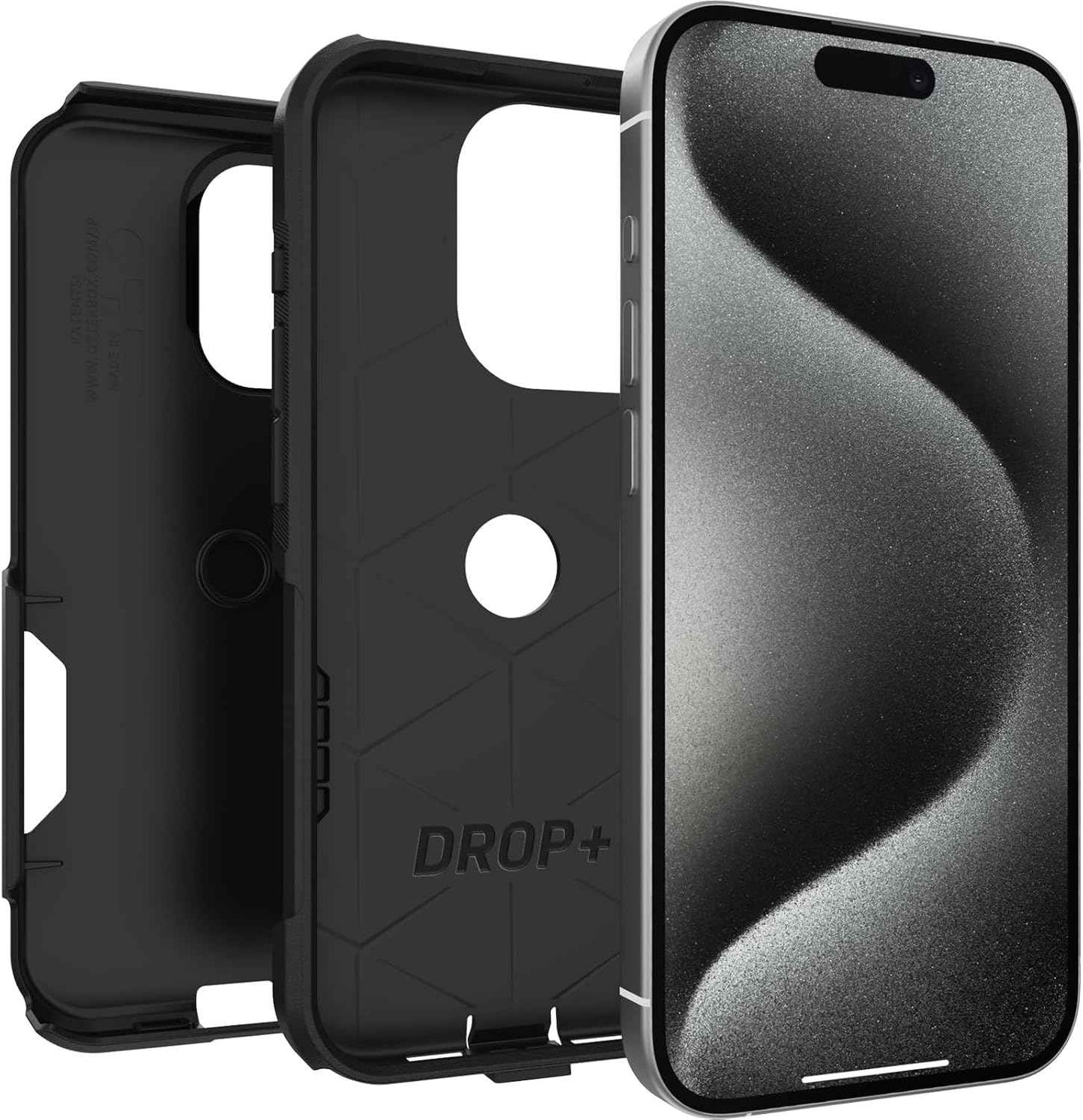 OtterBox iPhone 15 Pro (Only) Commuter Series Case - Black, Slim & Tough, Pocket-Friendly, with Port Protection